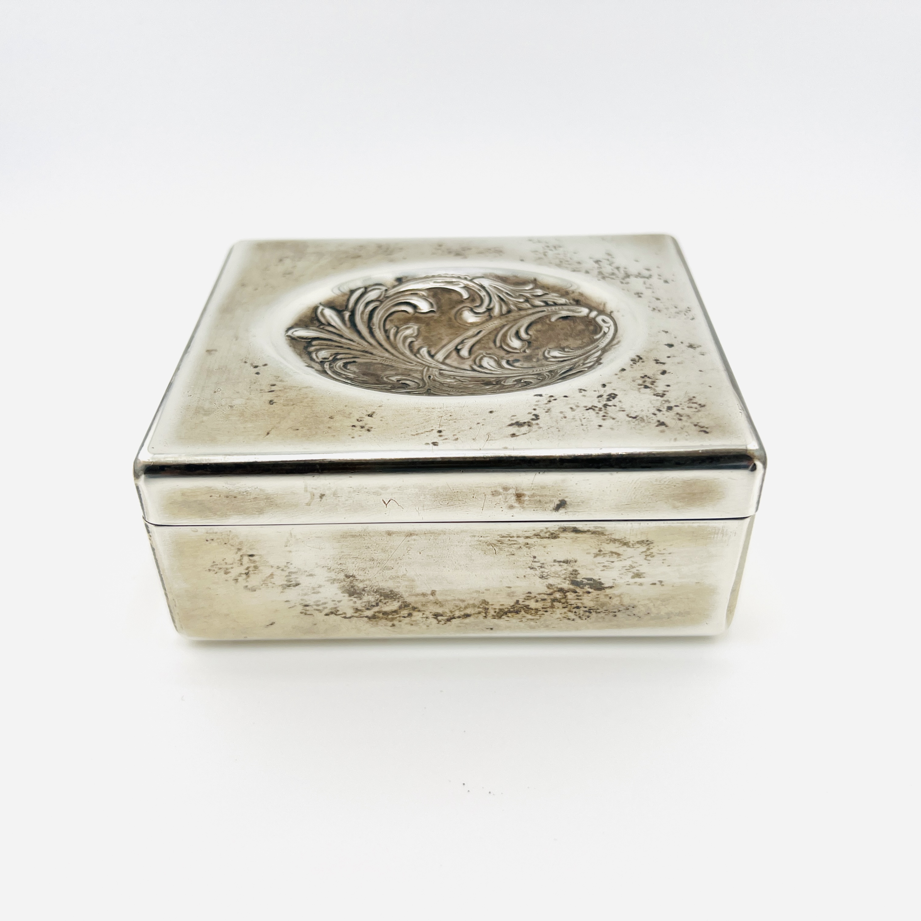 Large vintage sterling silver jewelry box