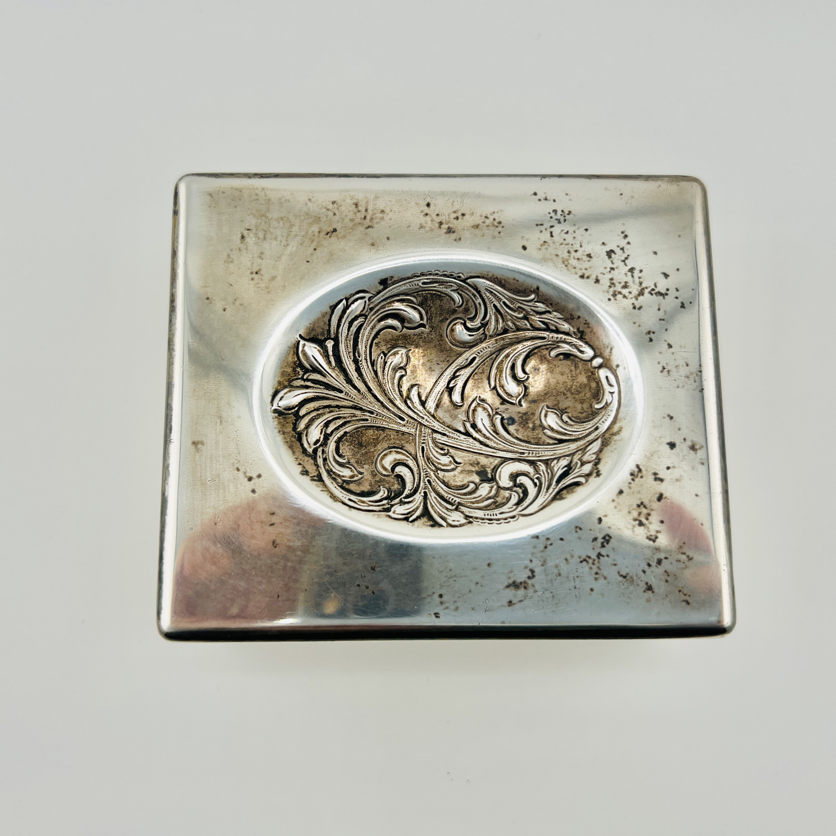 Large vintage sterling silver jewelry box
