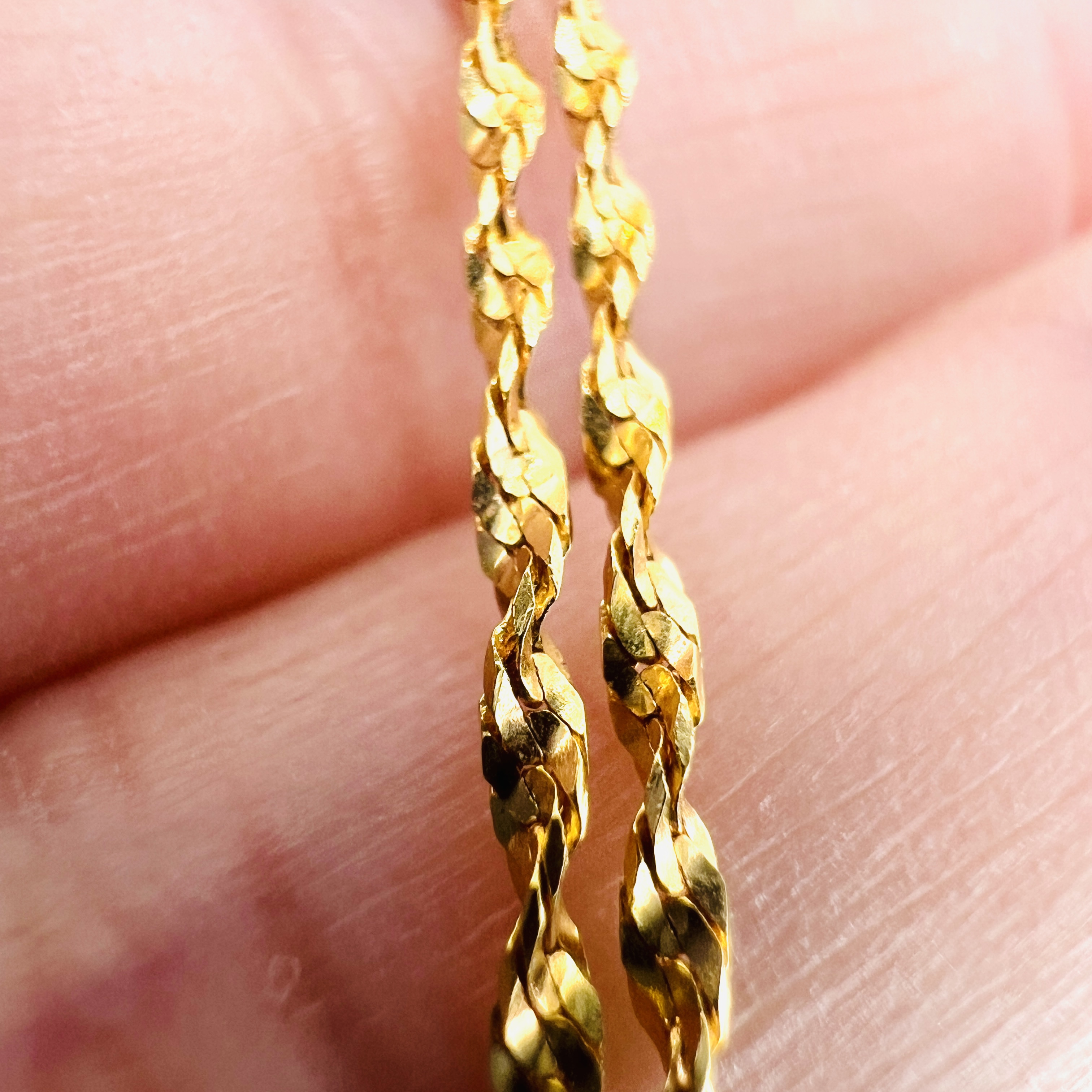 Multi-facets Italian rope chain in 14K gold, 20 inches