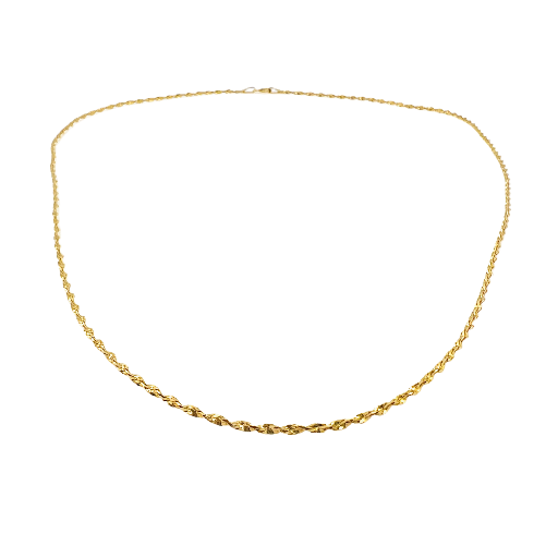 Multi-facets Italian rope chain in 14K gold, 20 inches