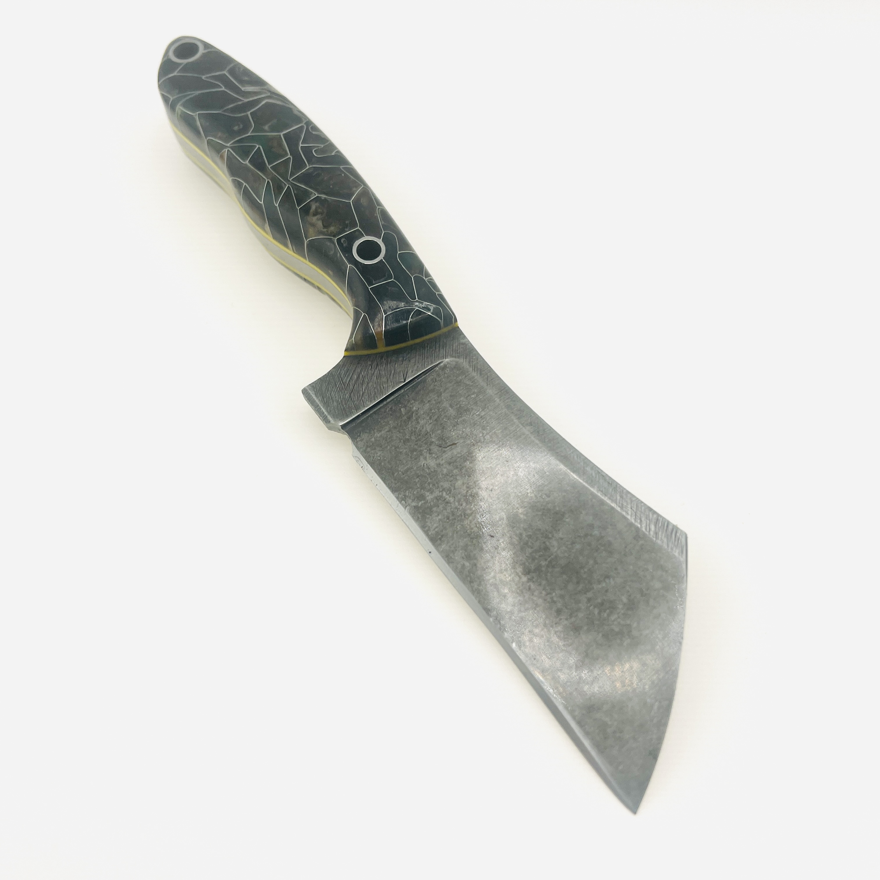 Customized chopper style tactical knife with Kydex sheath