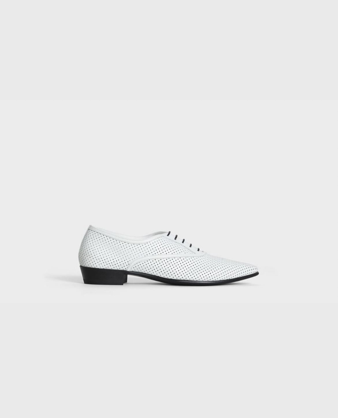 CELINE Jacno Oxford shoes in perforated Matt calfskin leather, size 8