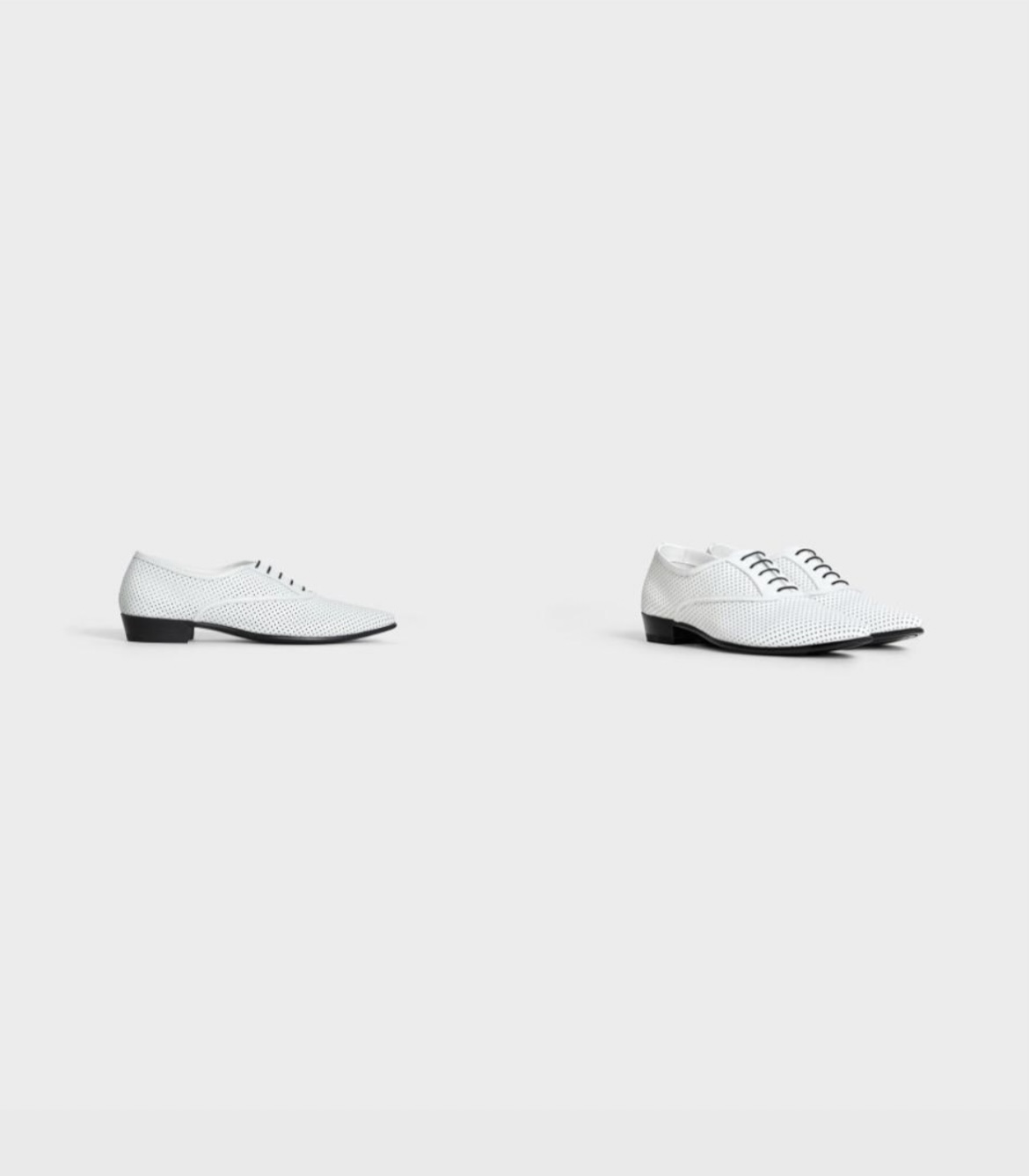 CELINE Jacno Oxford shoes in perforated Matt calfskin leather, size 8