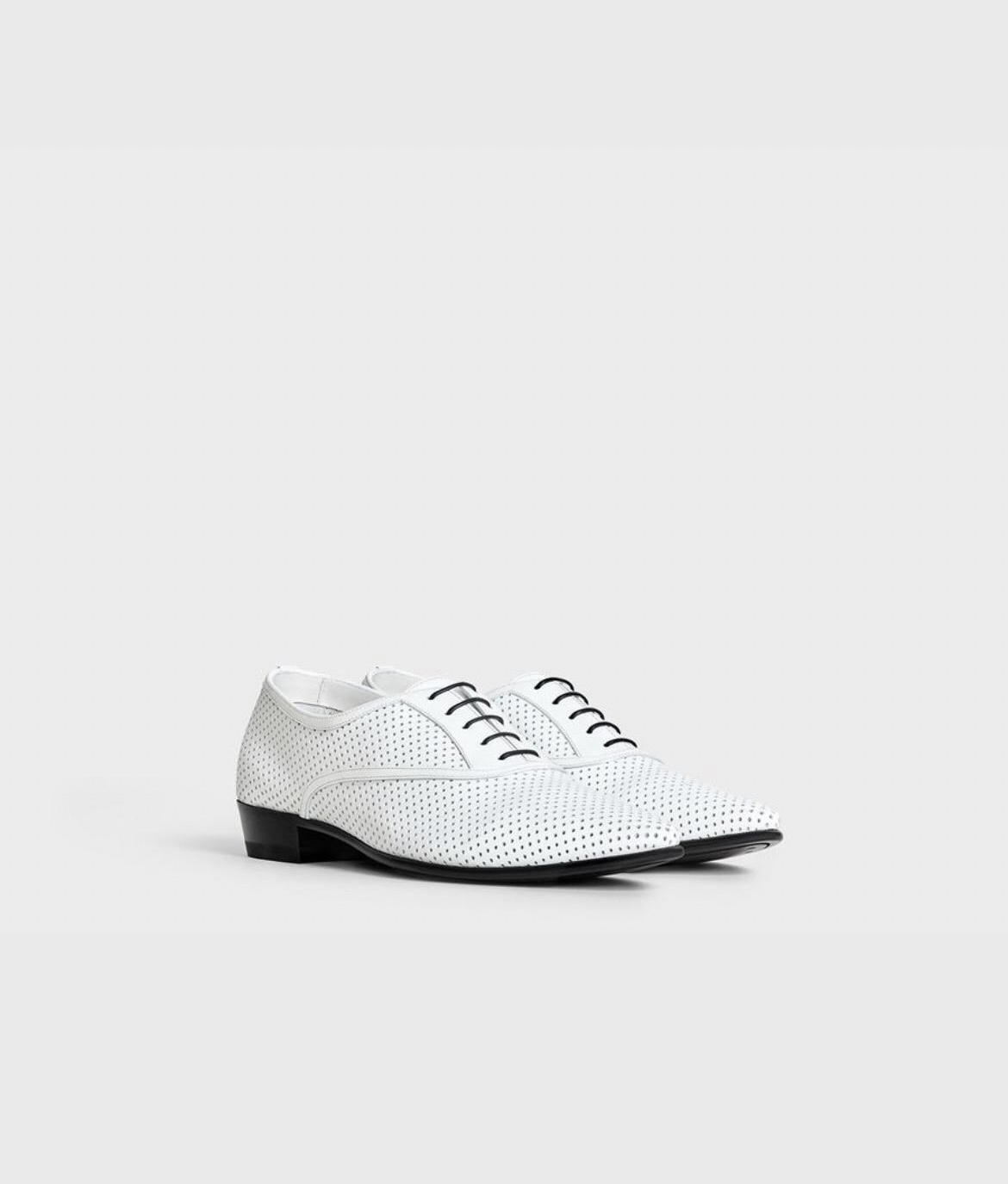 CELINE Jacno Oxford shoes in perforated Matt calfskin leather, size 8