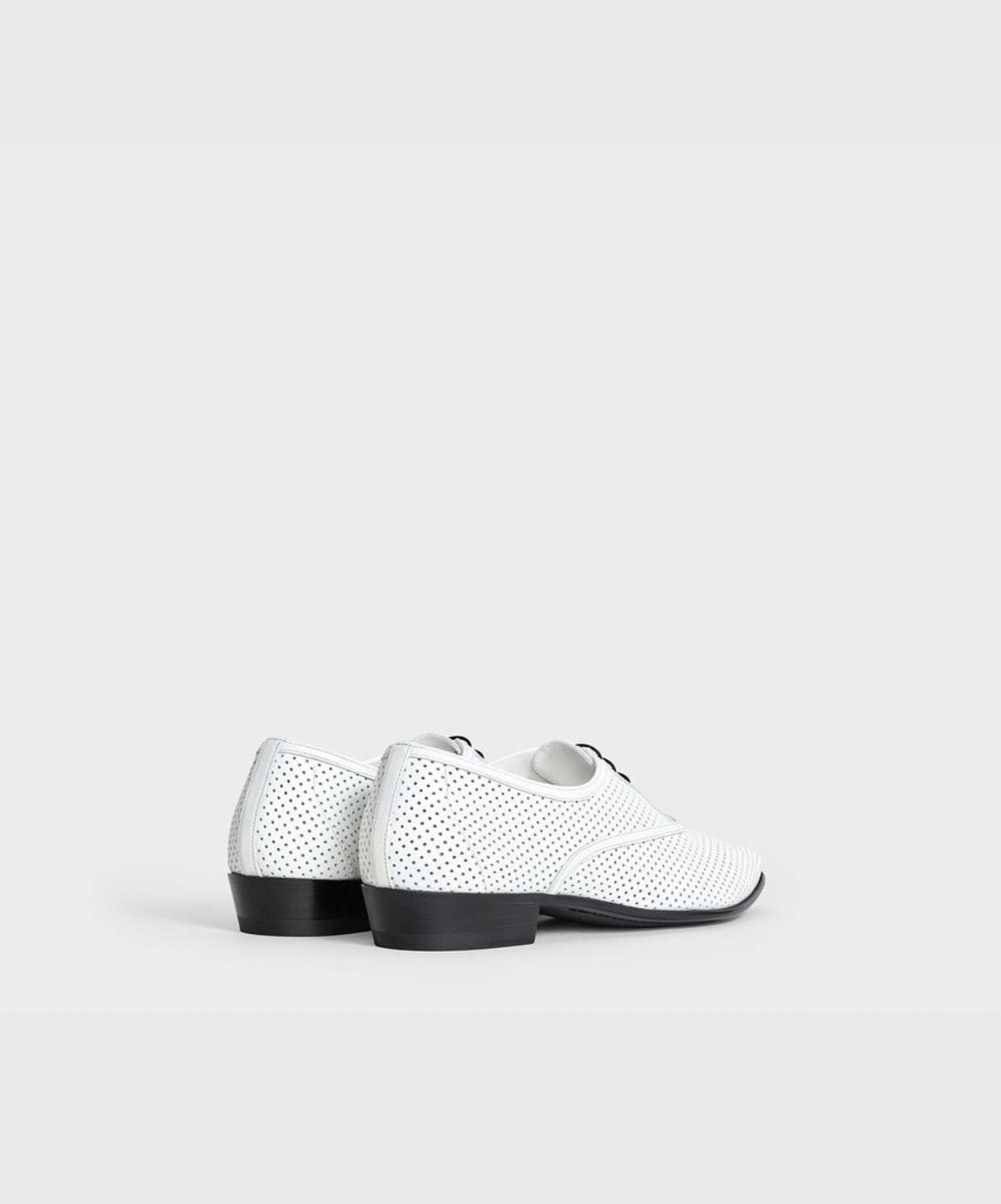 CELINE Jacno Oxford shoes in perforated Matt calfskin leather, size 8