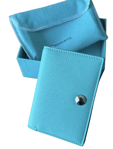 Tiffany & Co. blue leather folding wallet