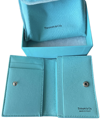 Tiffany & Co. blue leather folding wallet