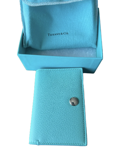 Tiffany & Co. blue leather folding wallet