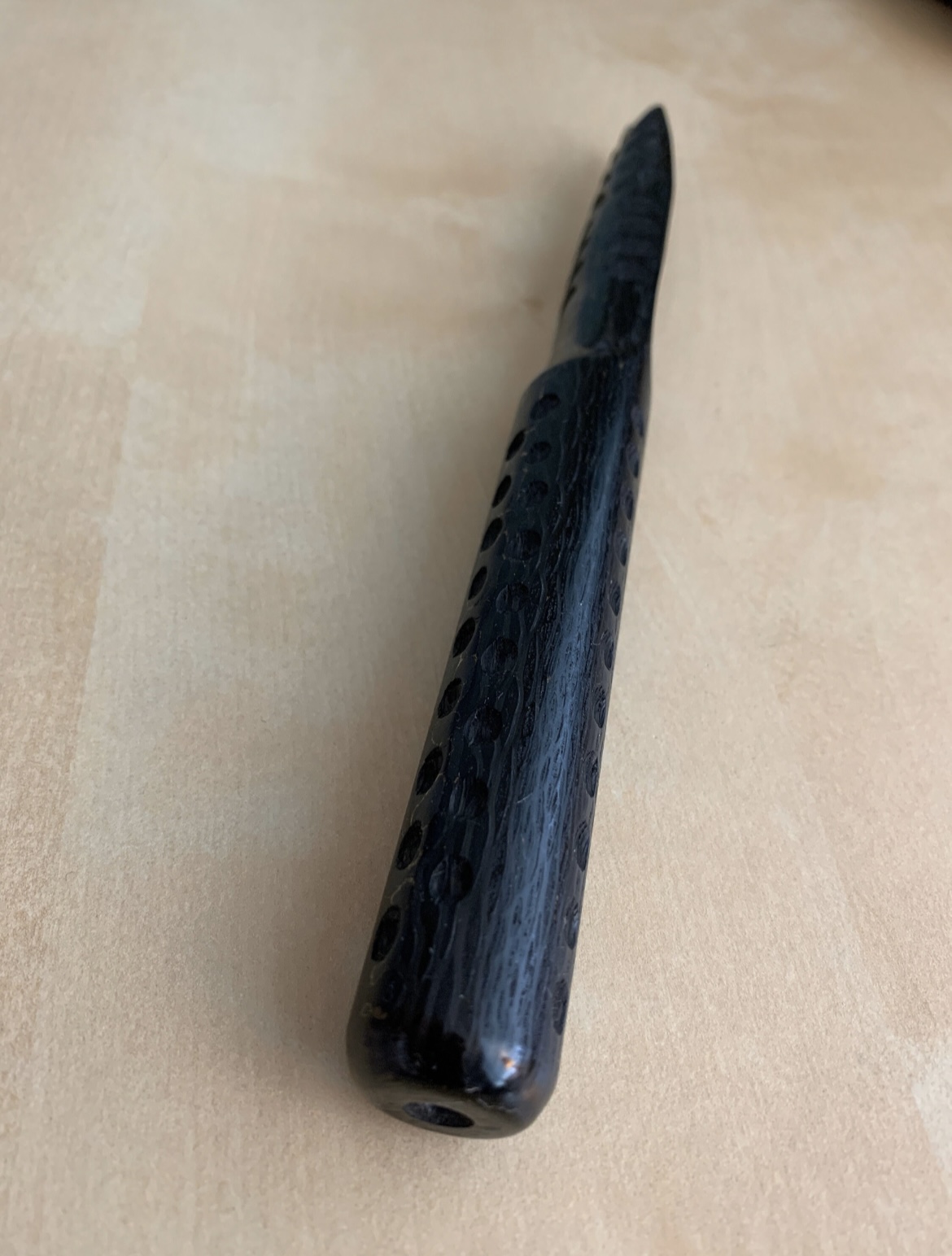 King Cobra carbon fiber practice dagger with Napa leather sheath
