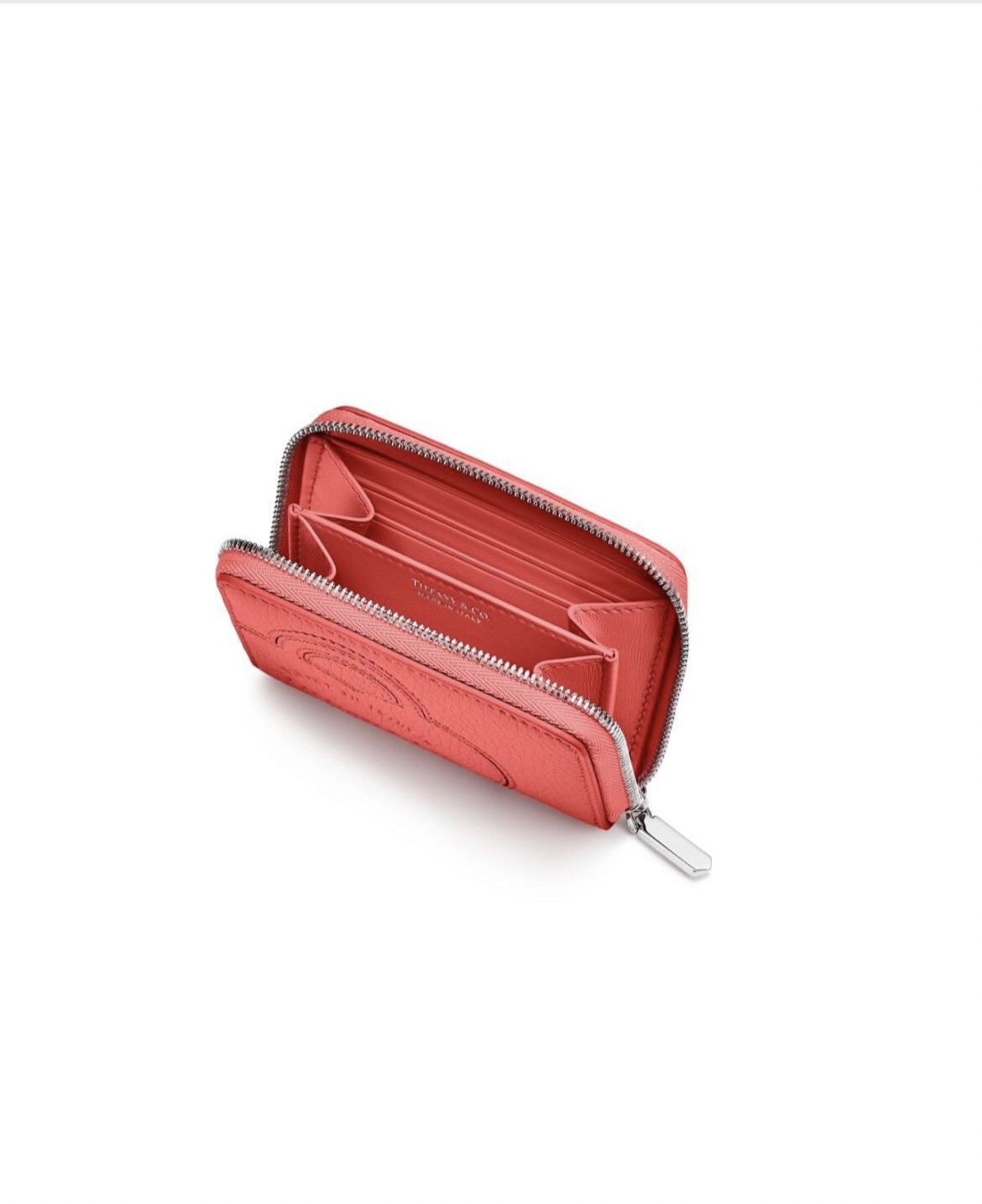 Tiffany & Co. Red leather zip wallet