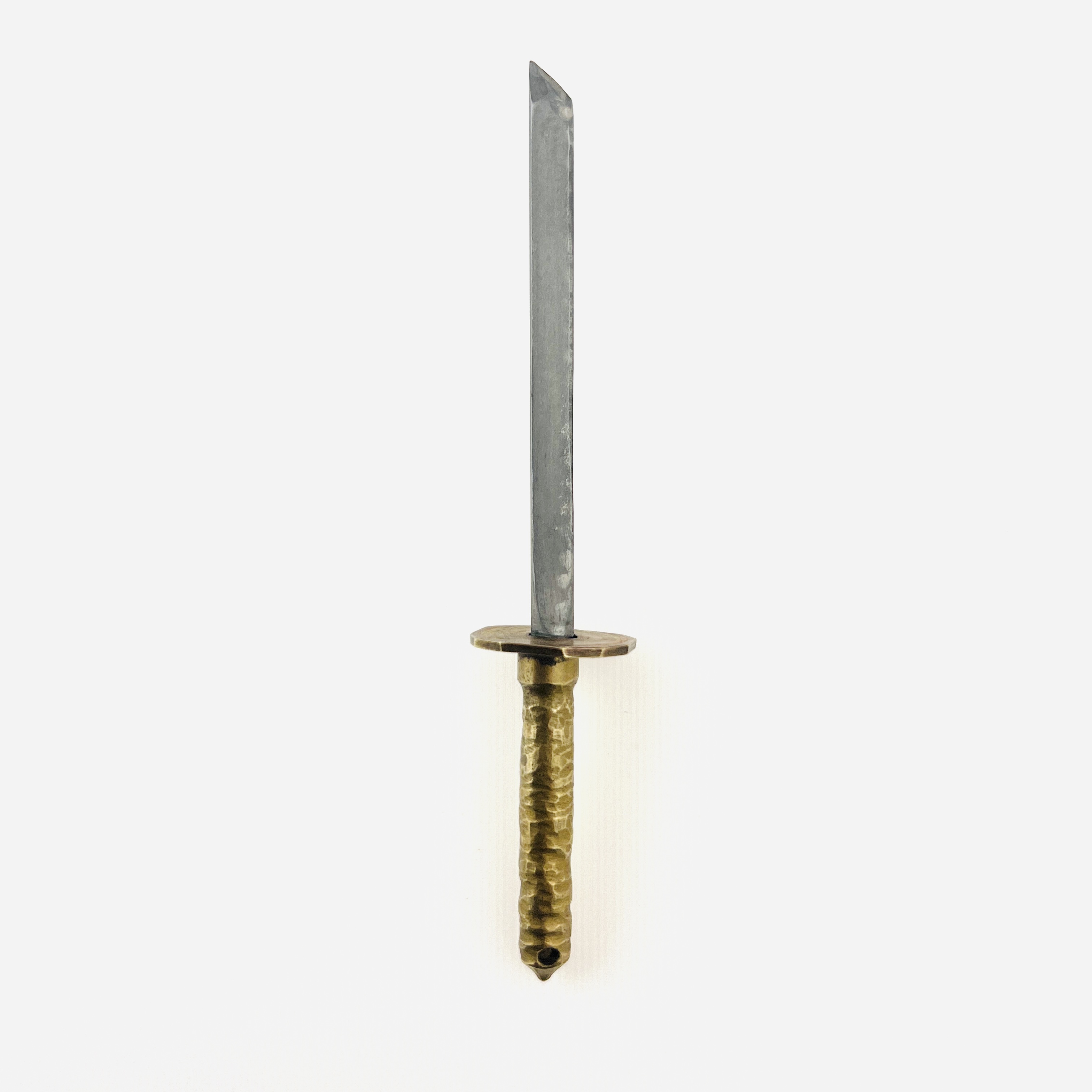 Miniature Titanium brass taint with wooden fish dragon sheath