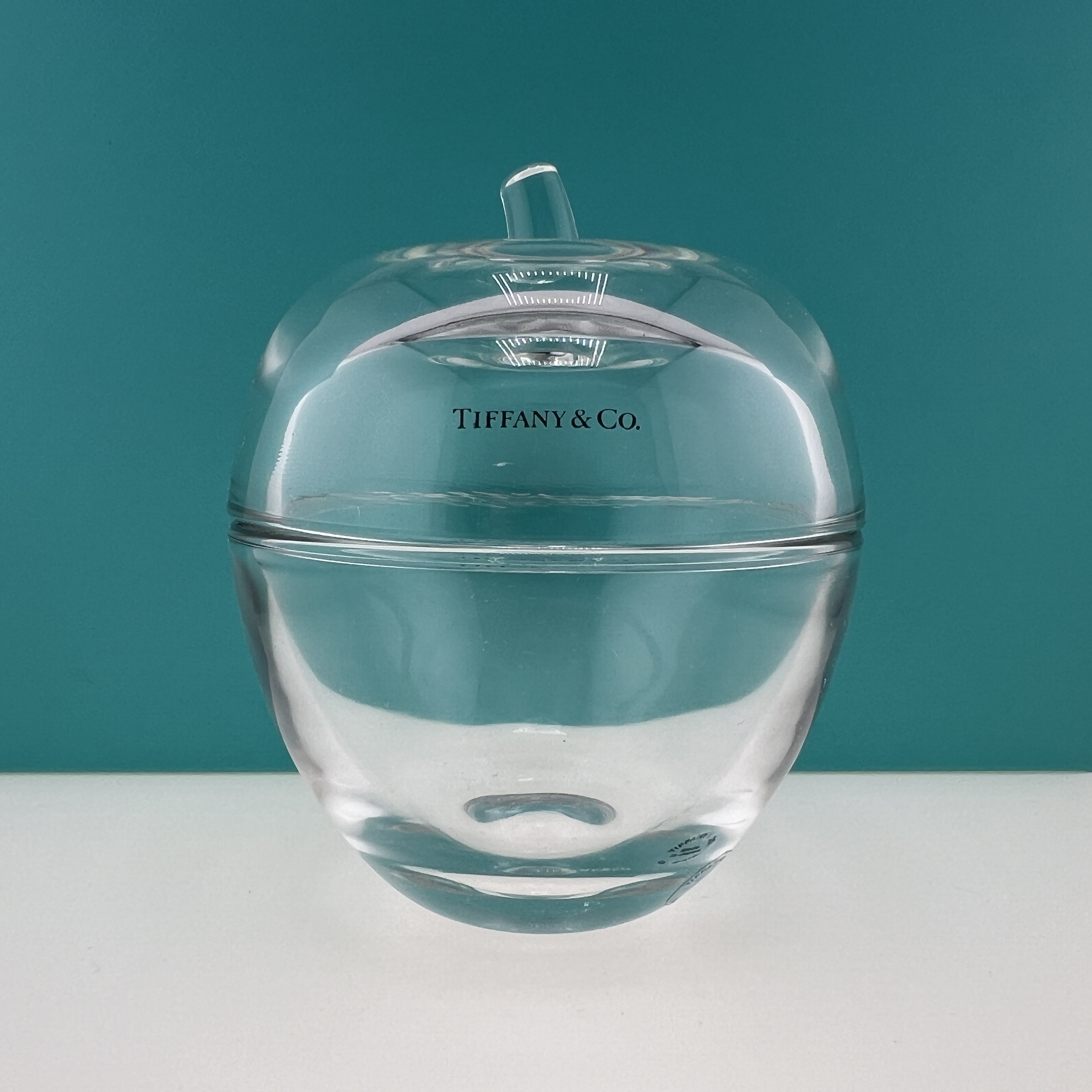 Tiffany & Co. Crystal glass Apple candy jar jewelry container