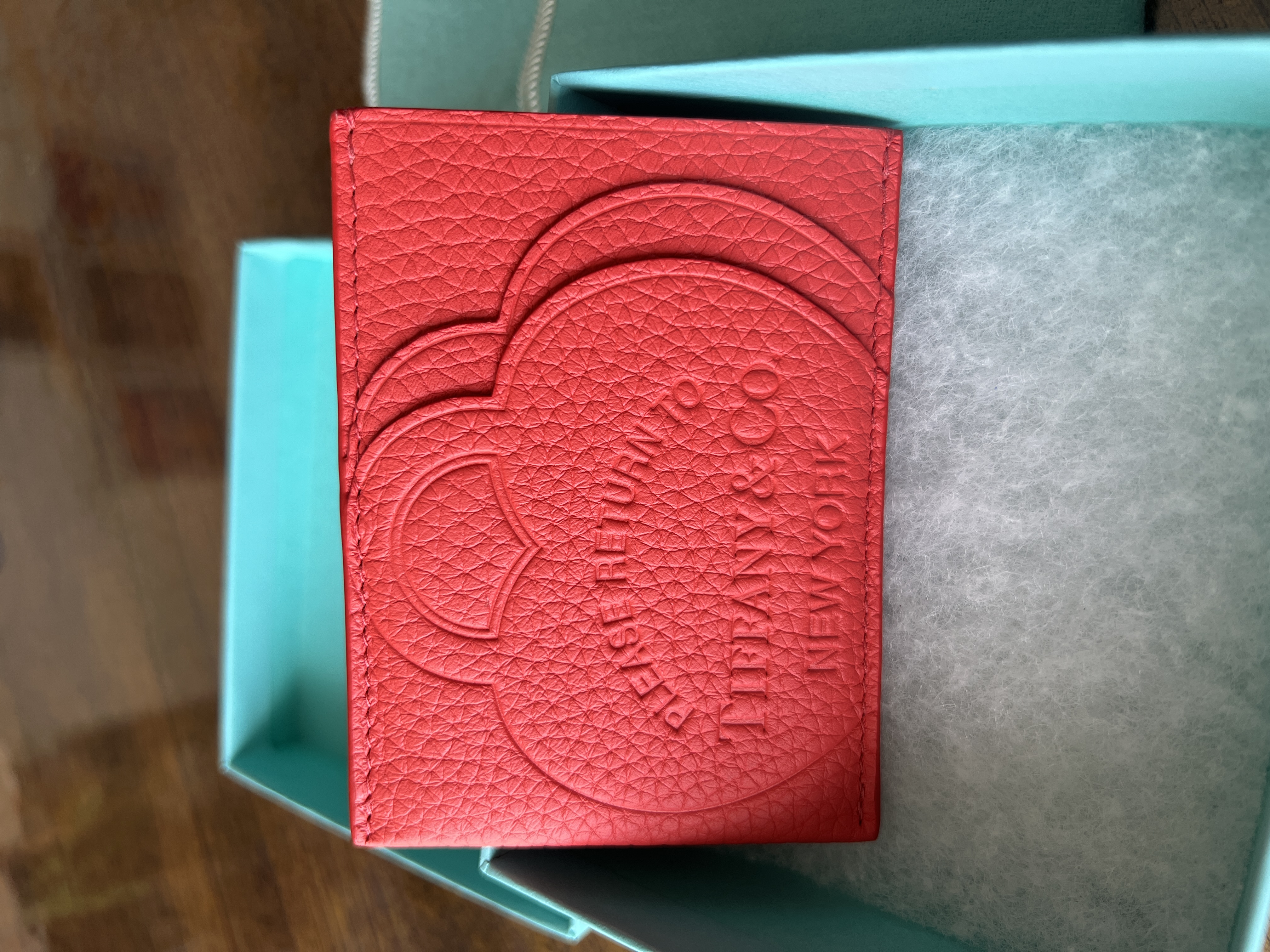 Tiffany & Co. Red leather card case