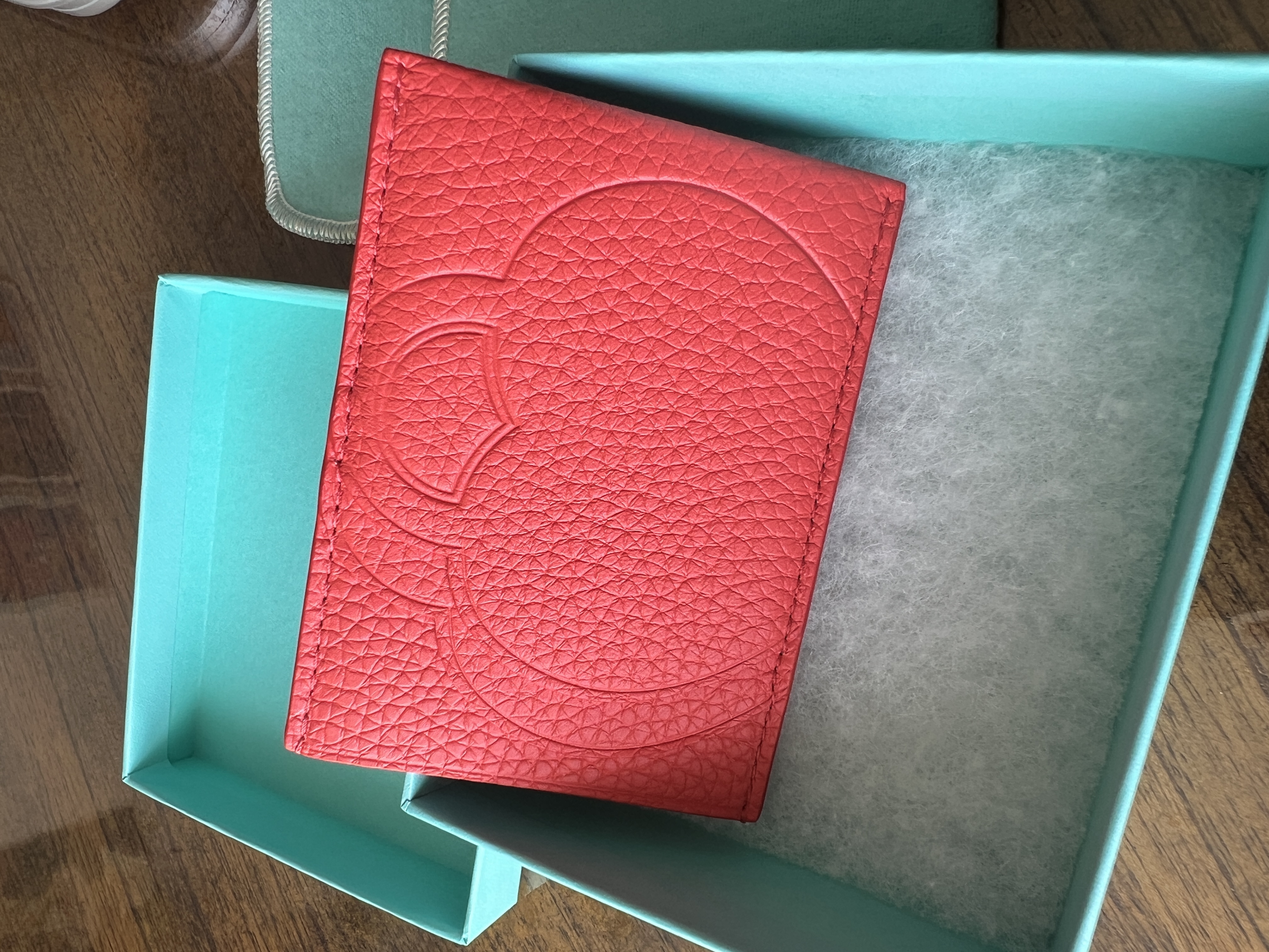 Tiffany & Co. Red leather card case