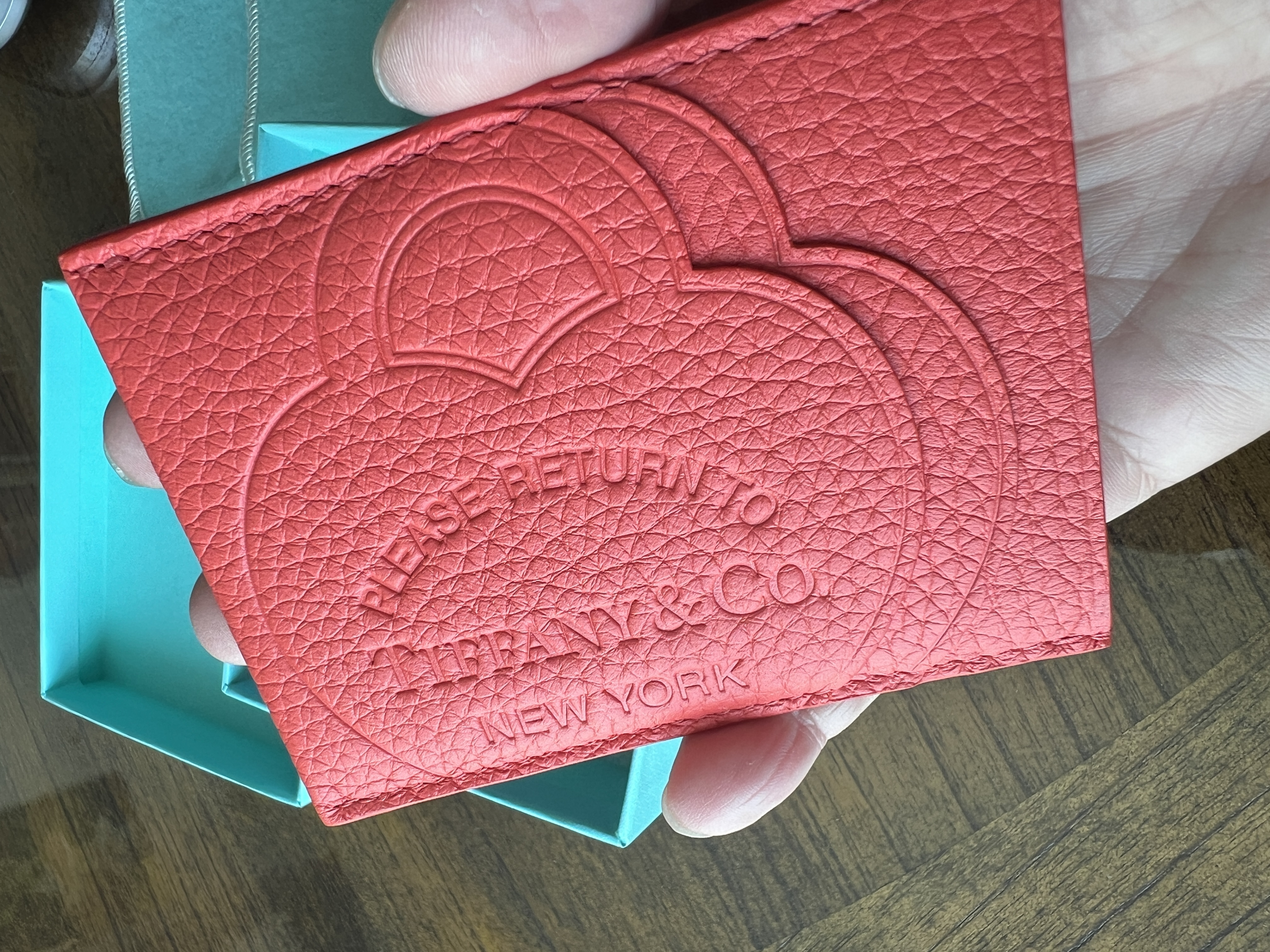 Tiffany & Co. Red leather card case