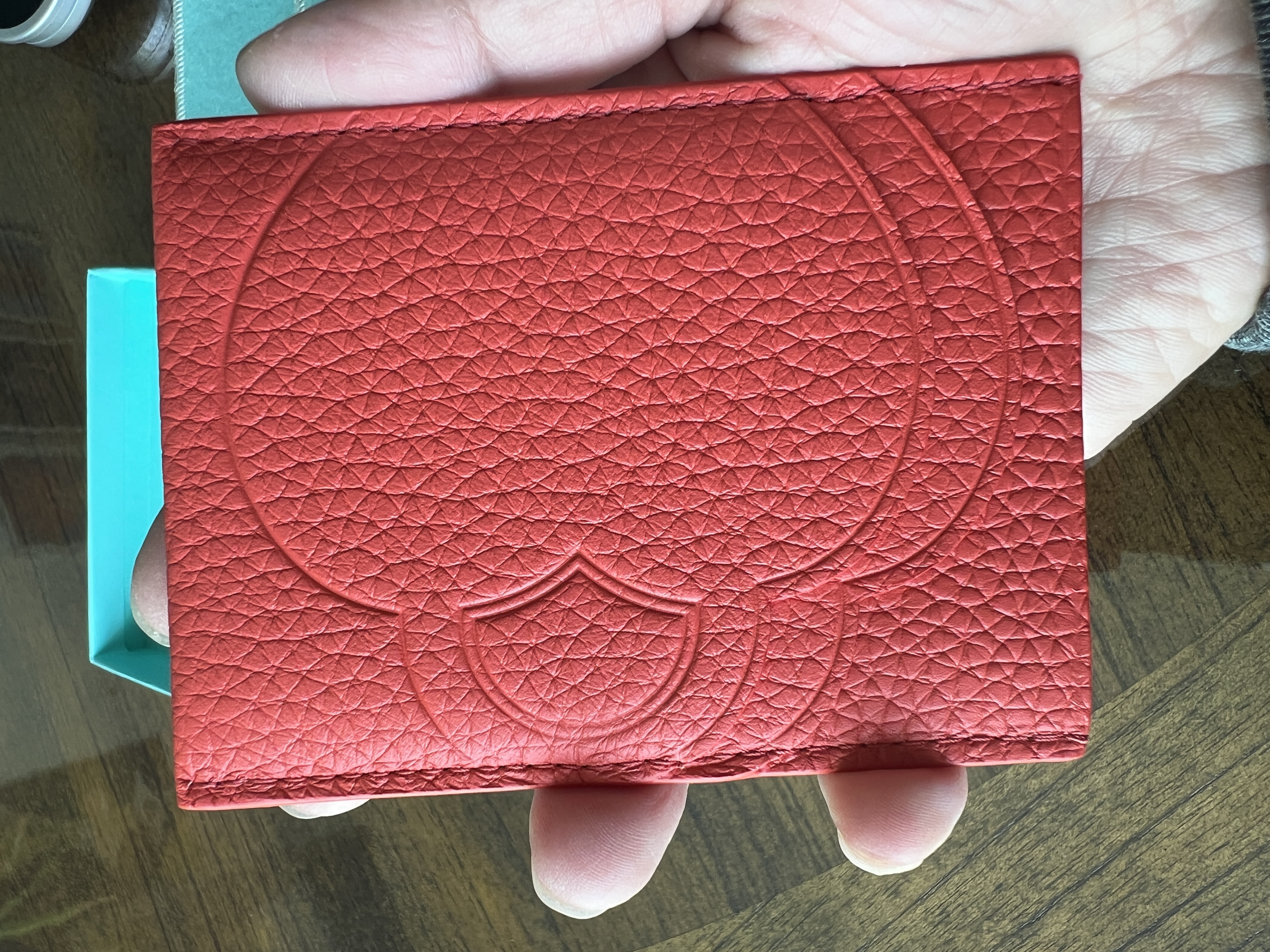 Tiffany & Co. Red leather card case