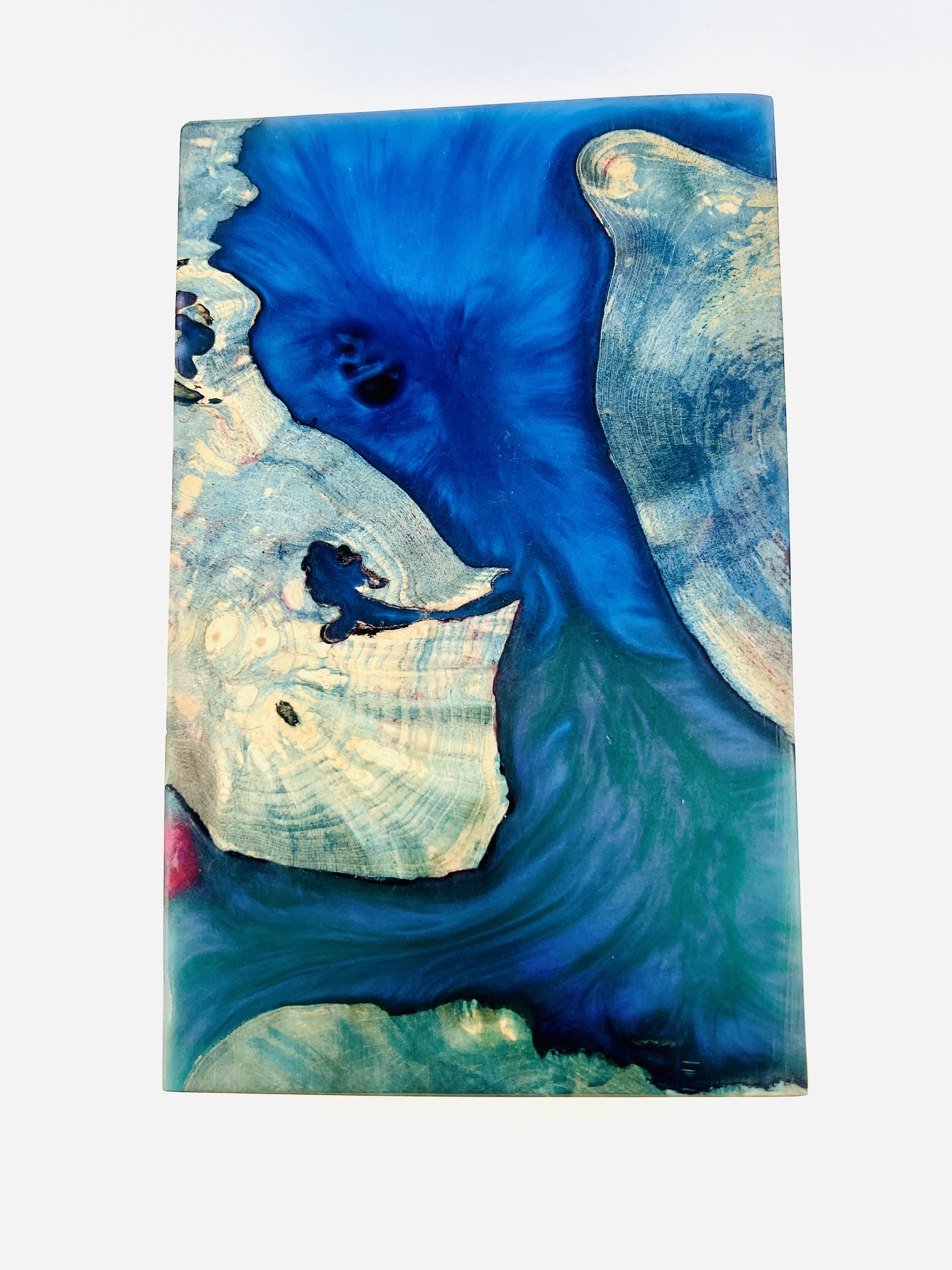 Blue river resin wood decorative art block