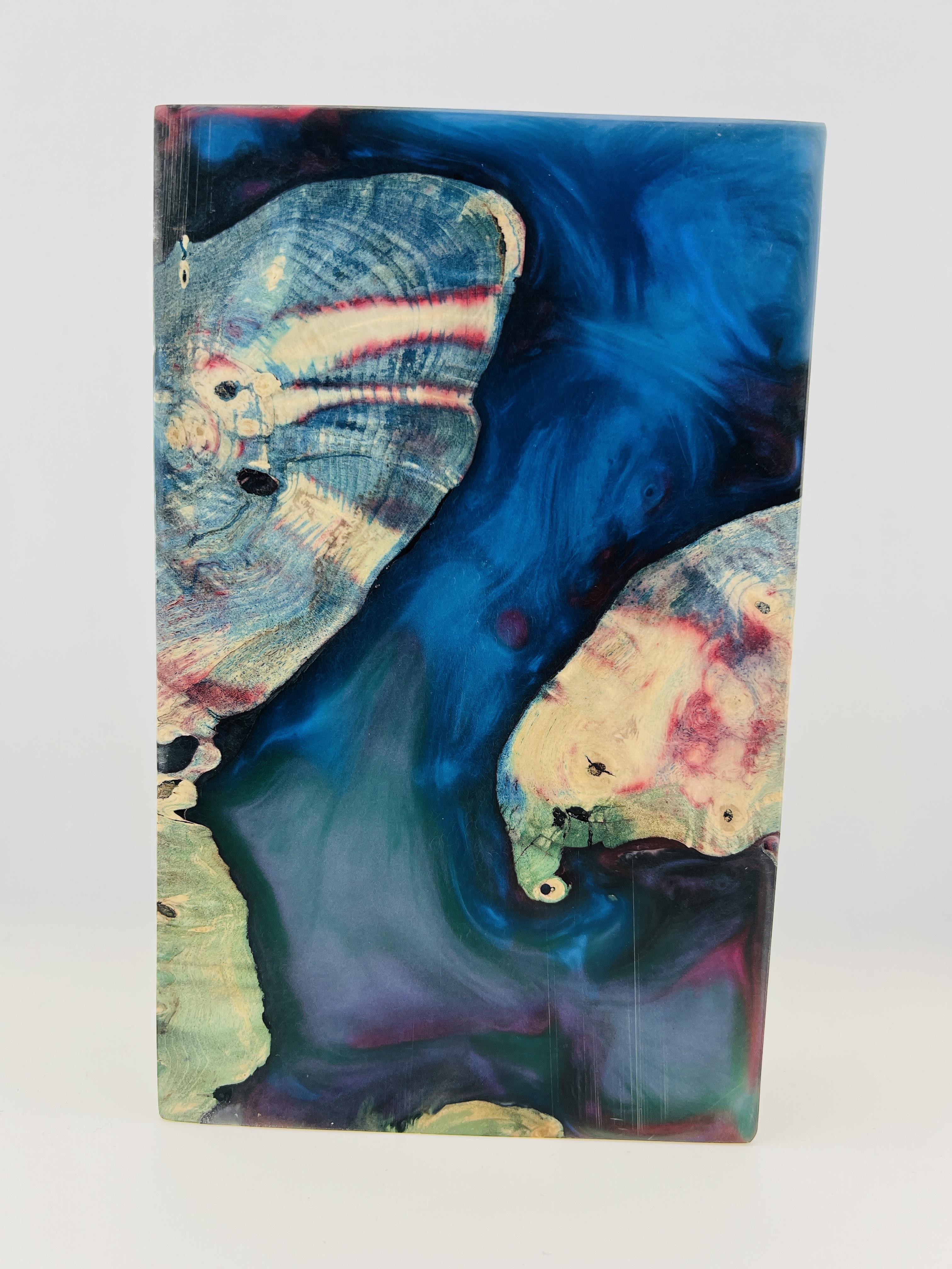 Blue river resin wood decorative art block