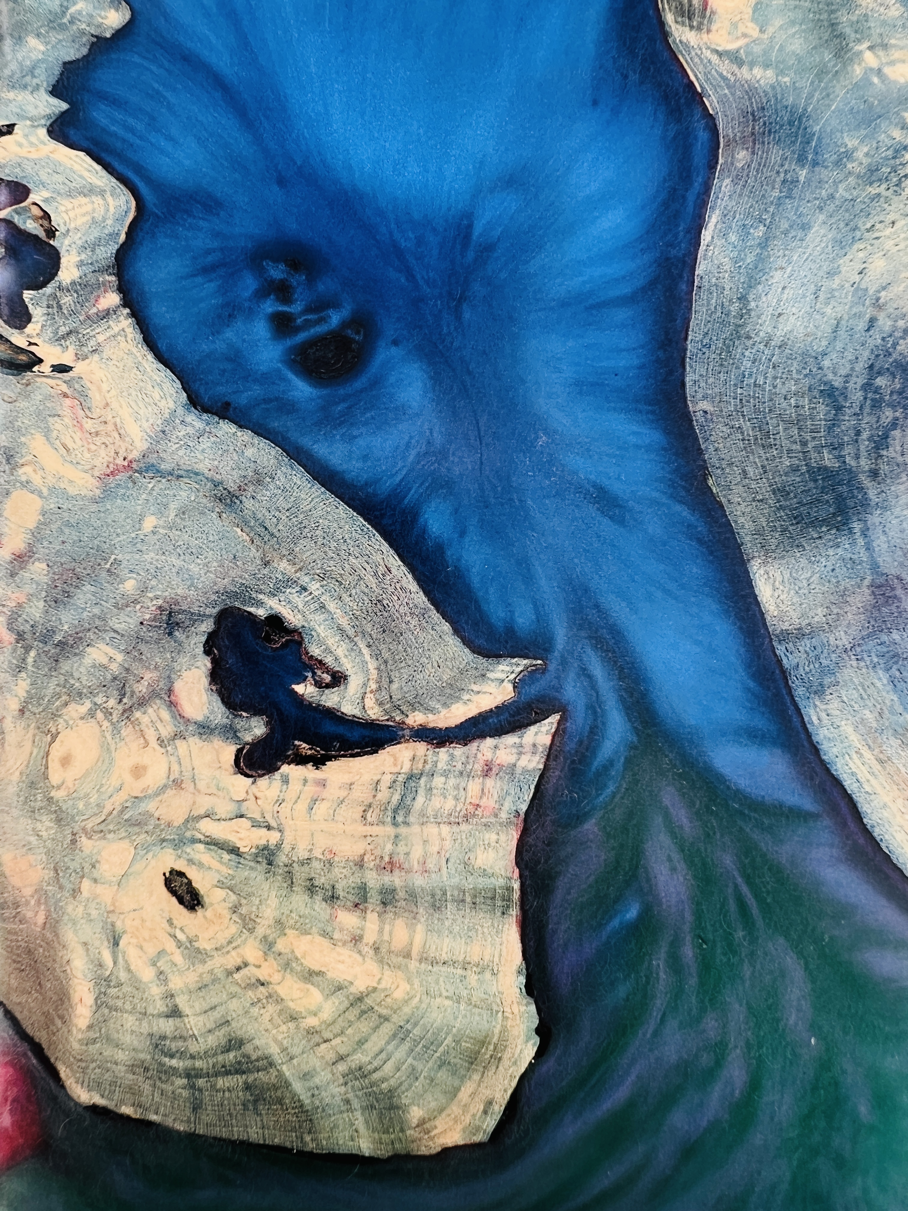 Blue river resin wood decorative art block