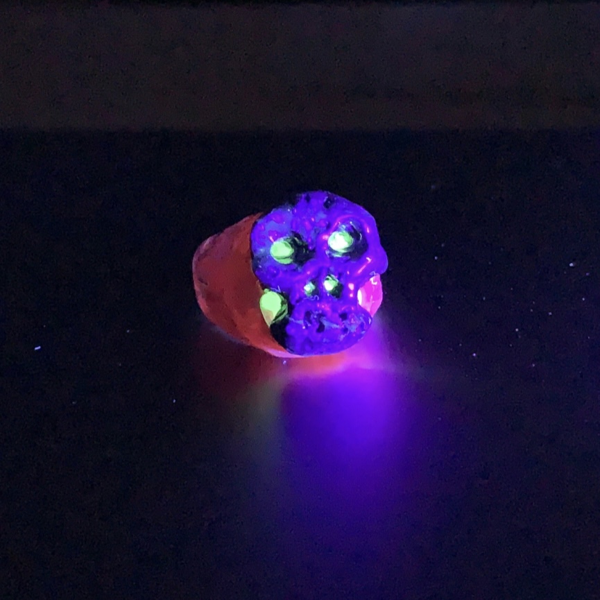 Glow in the dark Skull bloody money ring