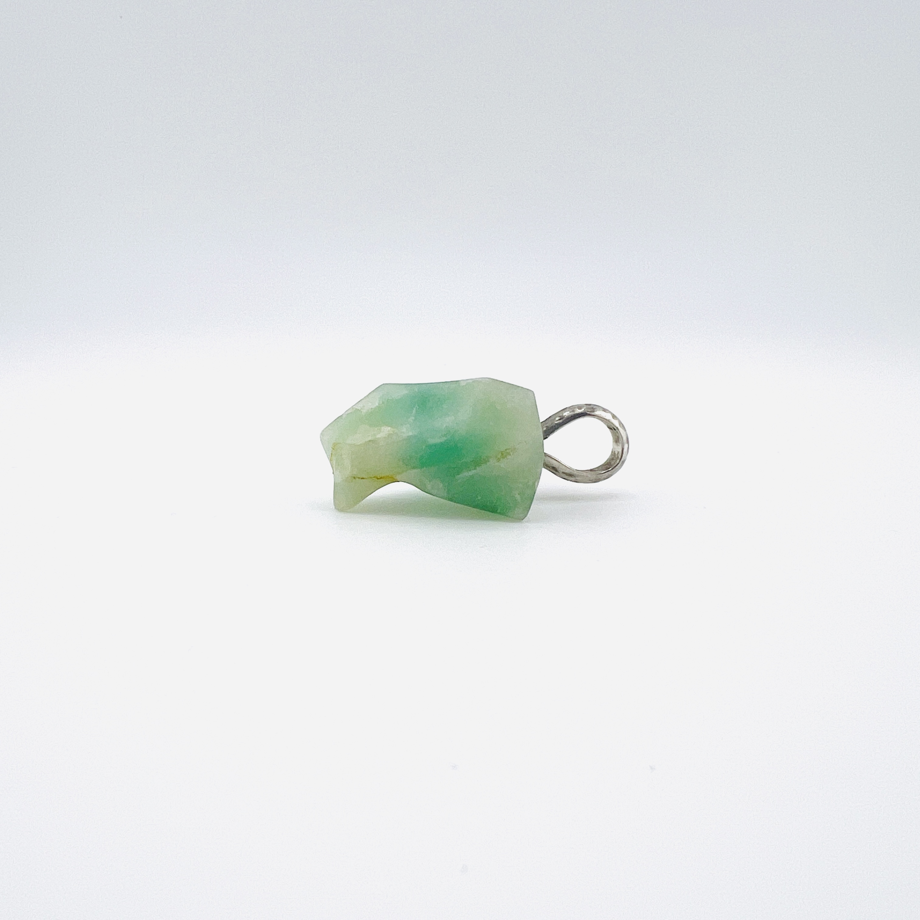 Emerald wolf head pendant with heavy sterling silver bail