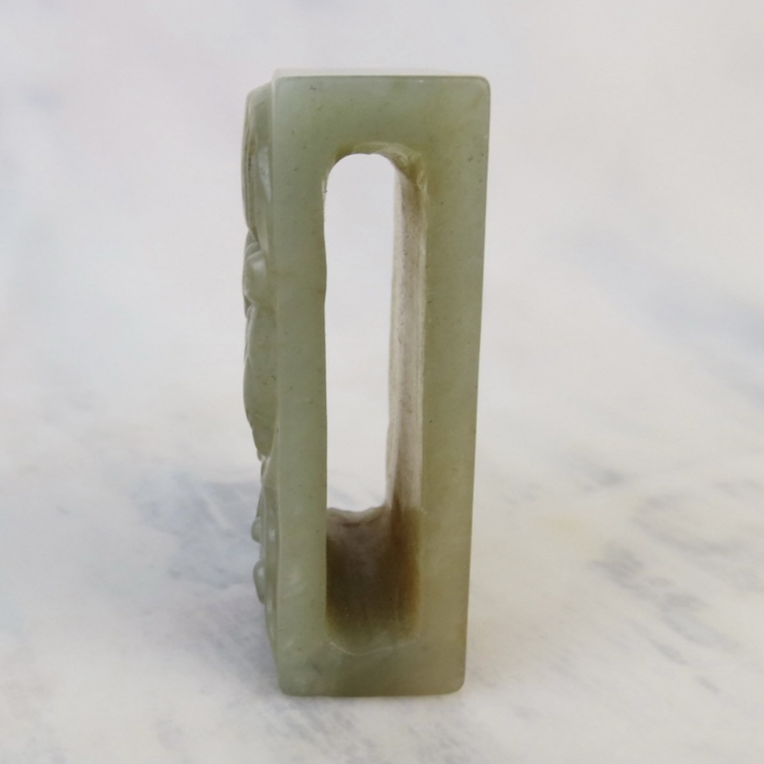 Beast face jade pendant, antique belt loop
