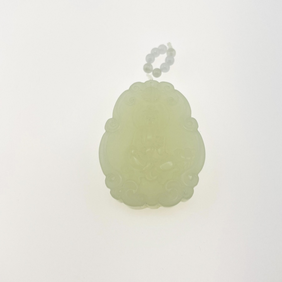 White jade Buddha pendant