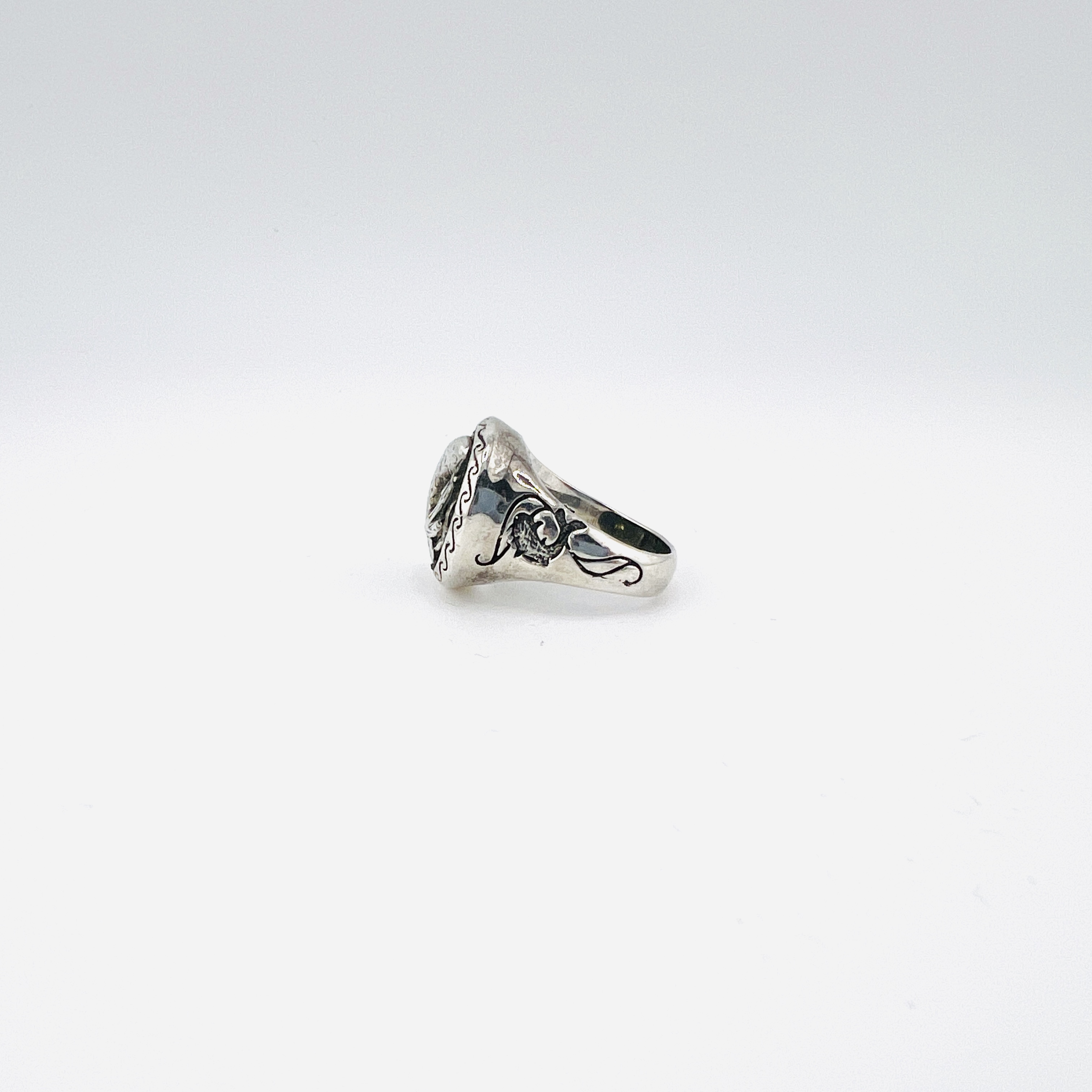 Koi Fish in pond ring, sterling silver, size 9