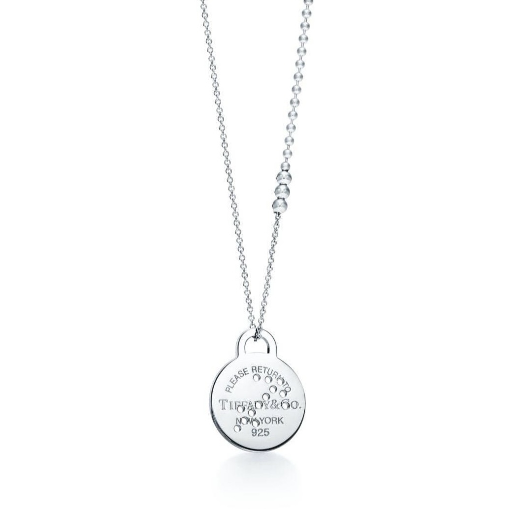 Tiffany & Co. Large RTT Sagittarius round pendant necklace, sterling silver, 30 inches chain