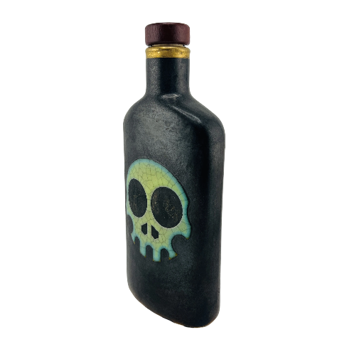 Ceramic skul flask with unique skull design
