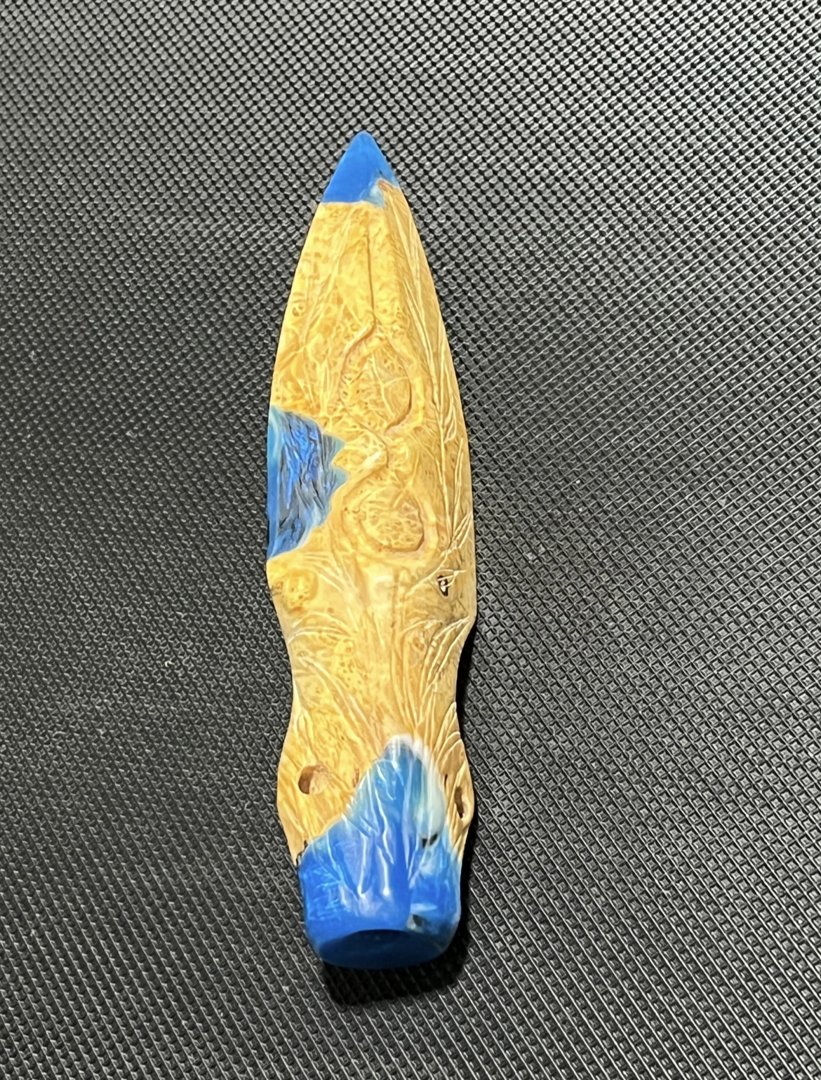 Spear and bamboo shaped practice gadder set, resin and burl