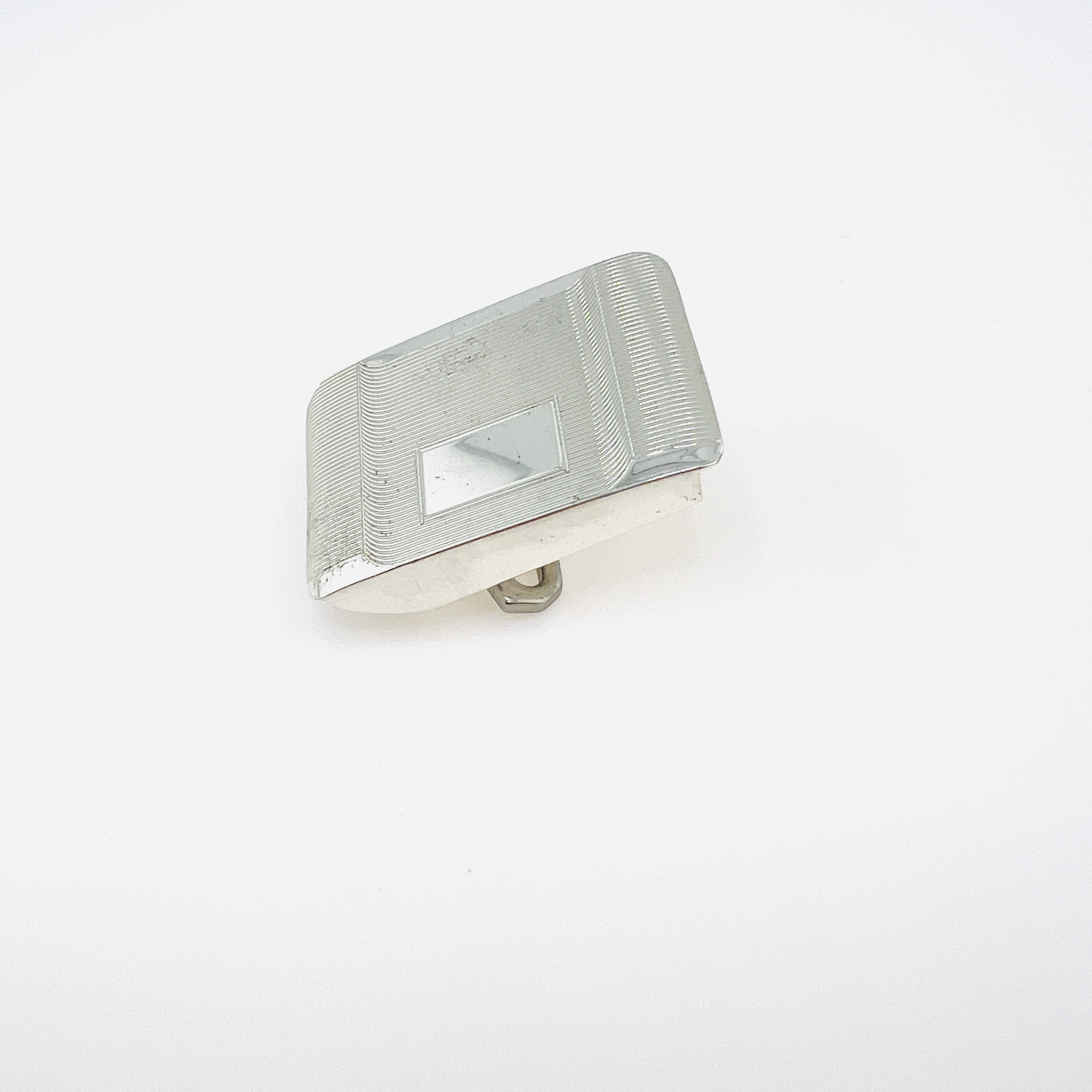 Sterling silver rectangular belt buckle, 1 inch