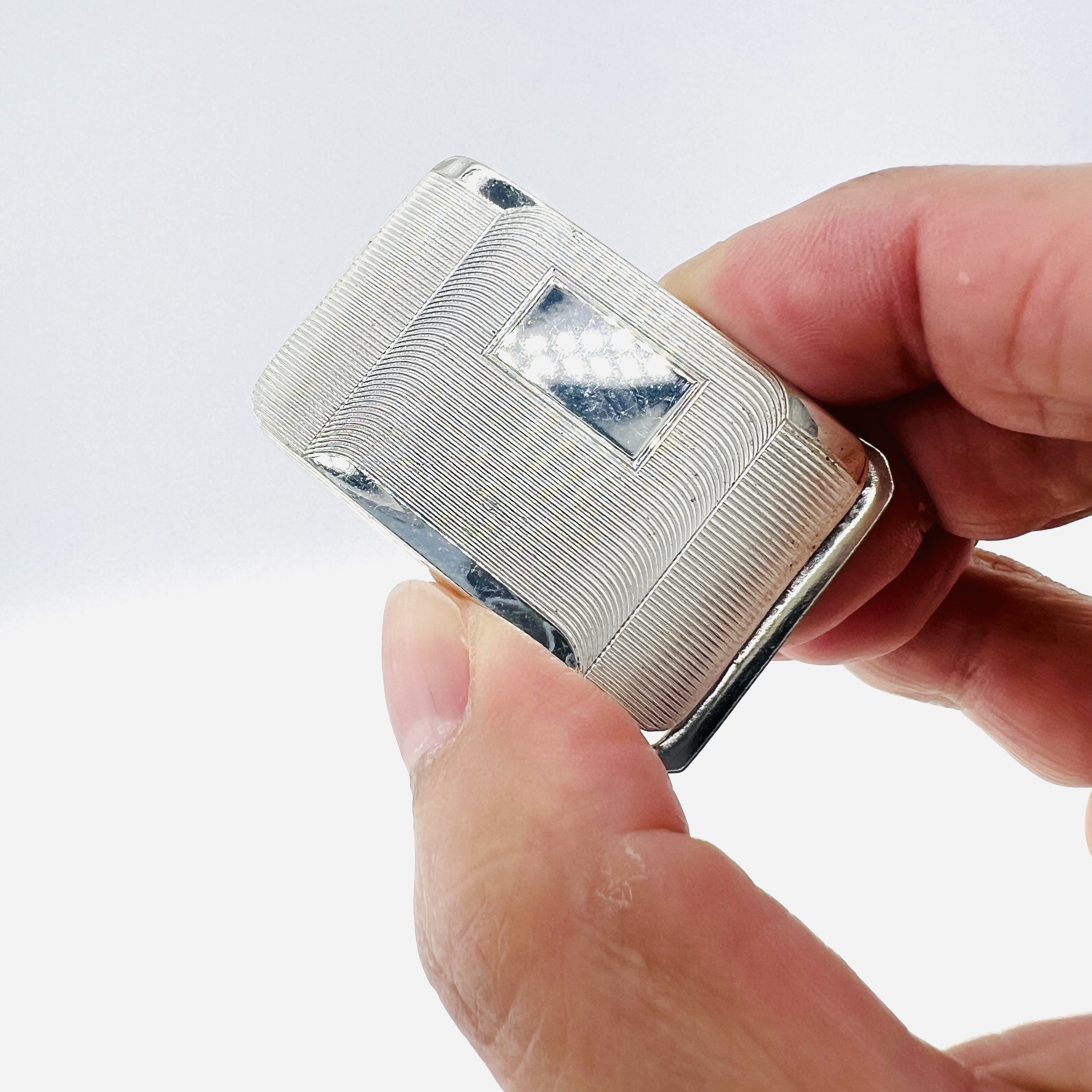 Sterling silver rectangular belt buckle, 1 inch