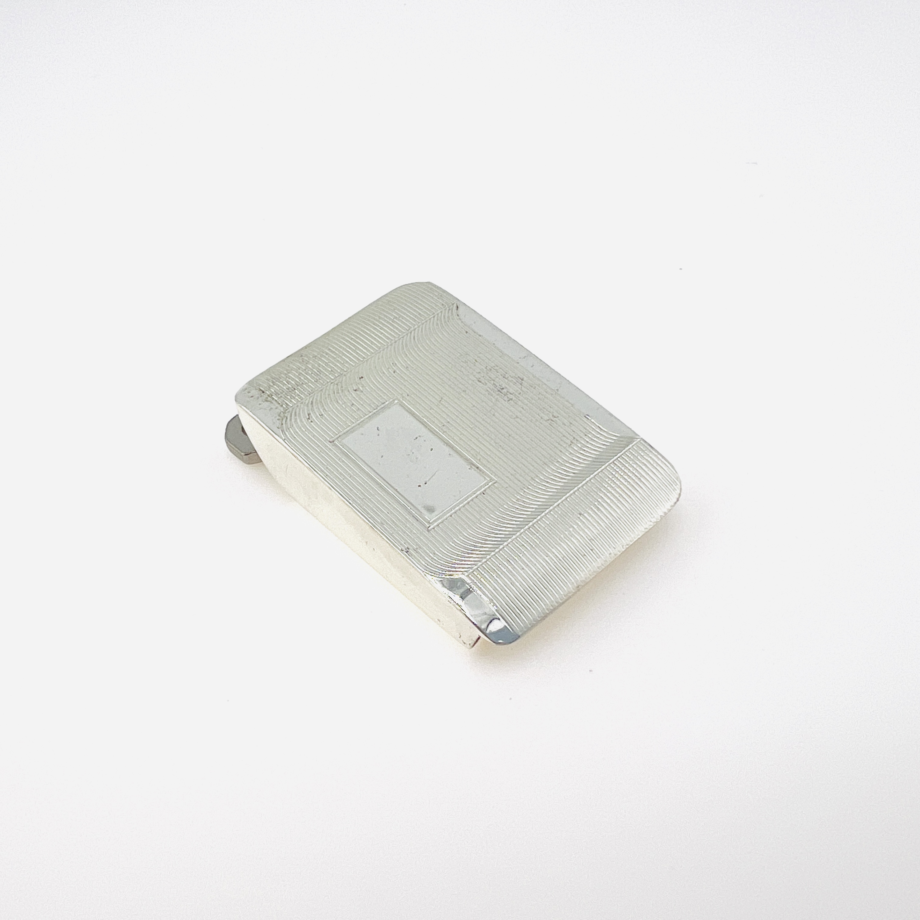 Sterling silver rectangular belt buckle, 1 inch