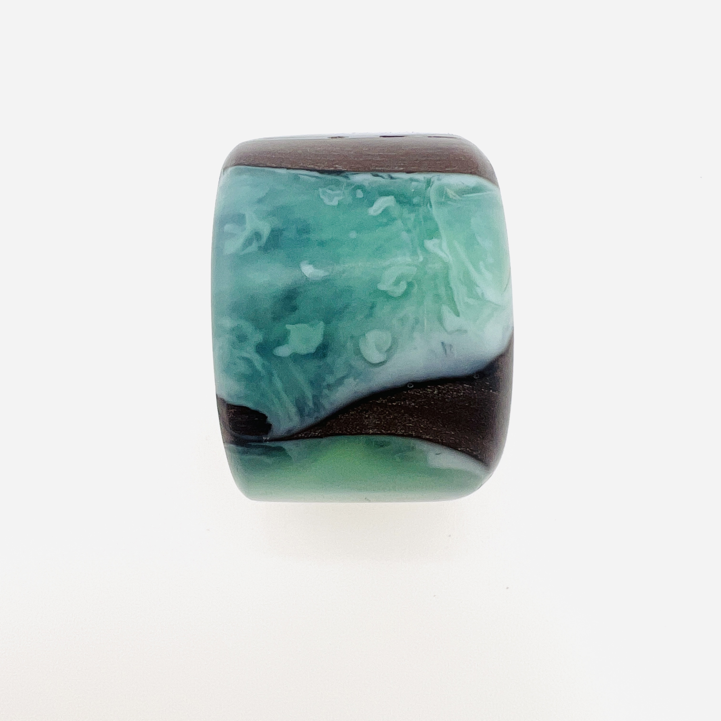 Ocean wave large resin hybrid ring 