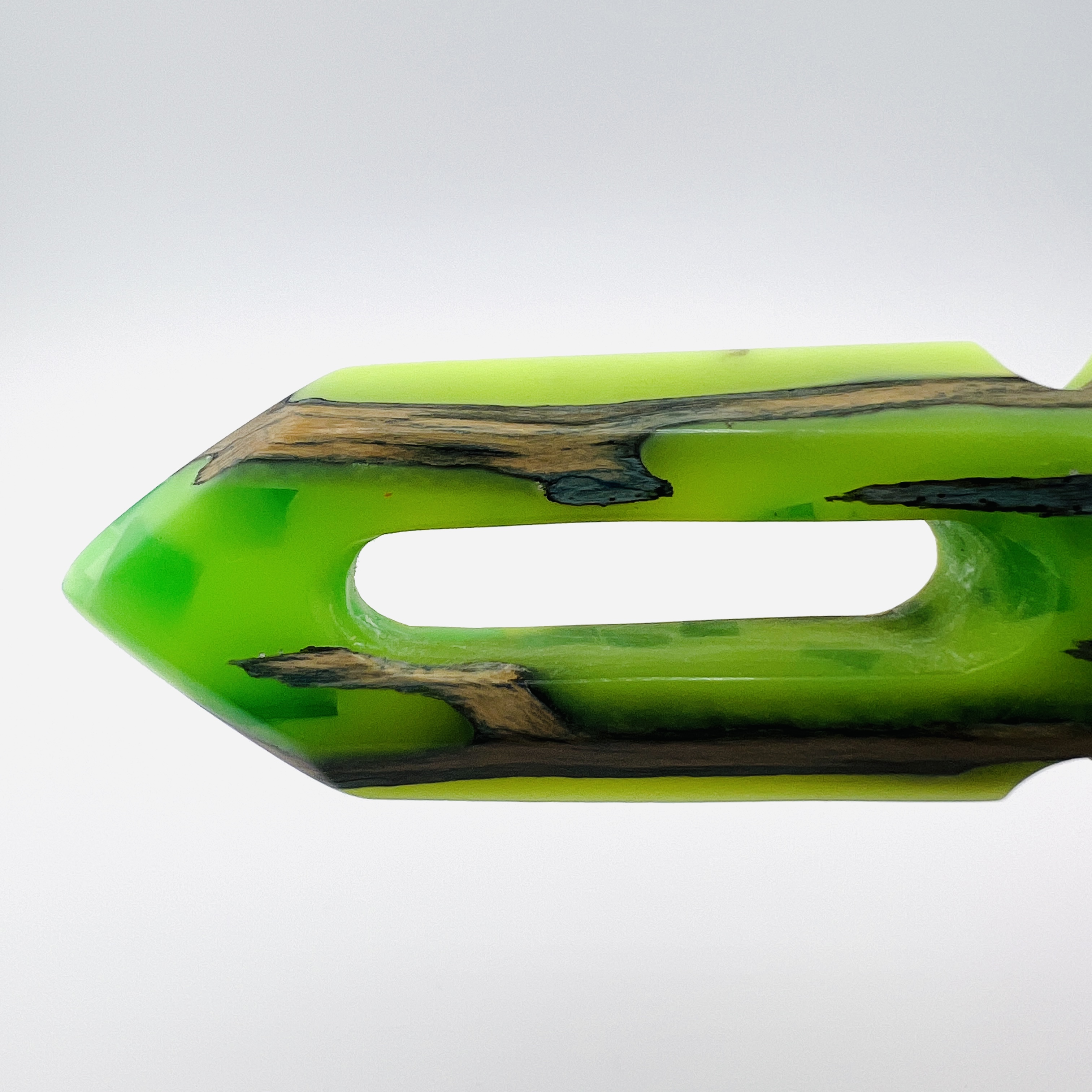 Green resin and cactus hybrid display mini dagger keychain