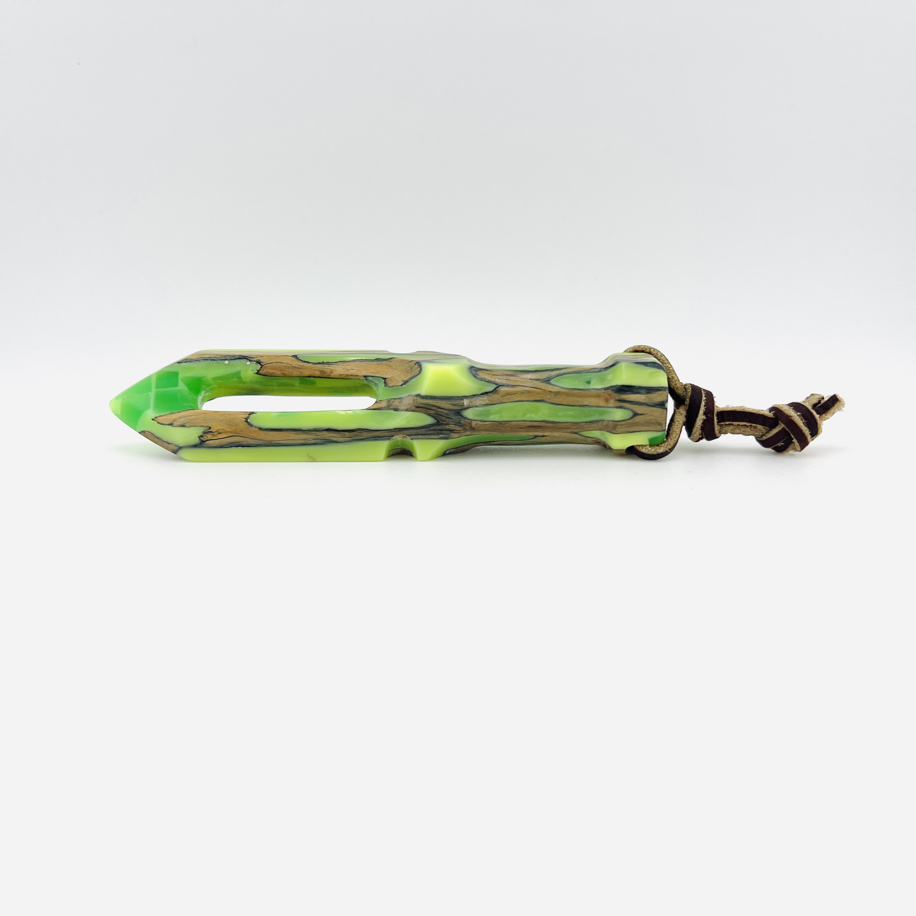 Green resin and cactus hybrid display mini dagger keychain