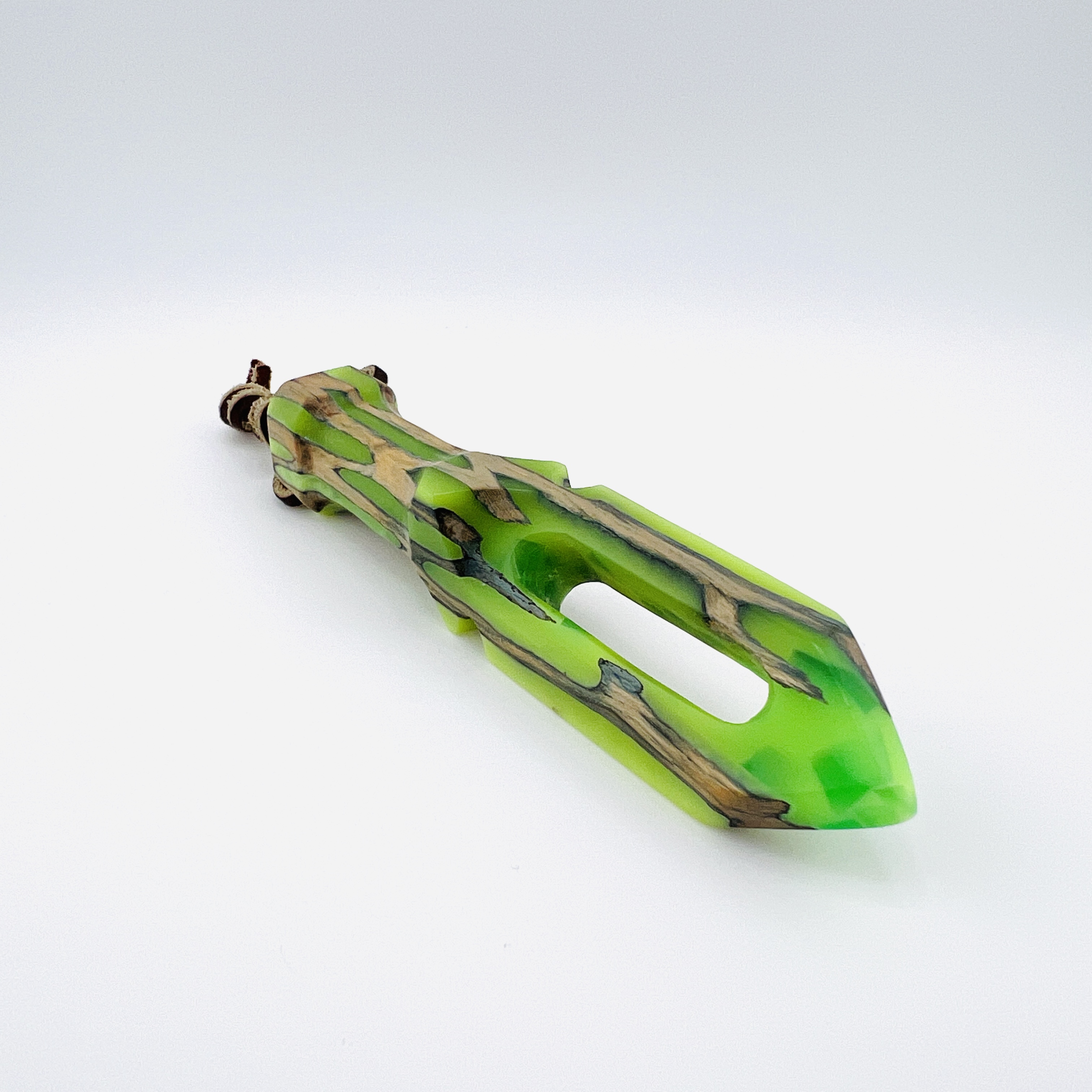 Green resin and cactus hybrid display mini dagger keychain