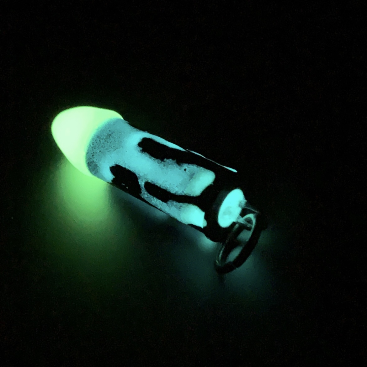 Zombier killer bullet pendant, resin, micarta, bras, and silver