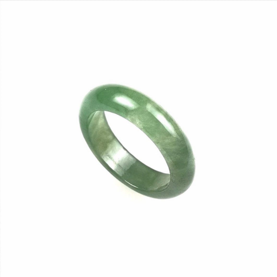 Icy green Burmese natural jadeite ring