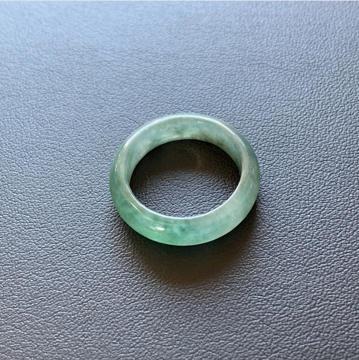 Icy green Burmese natural jadeite ring