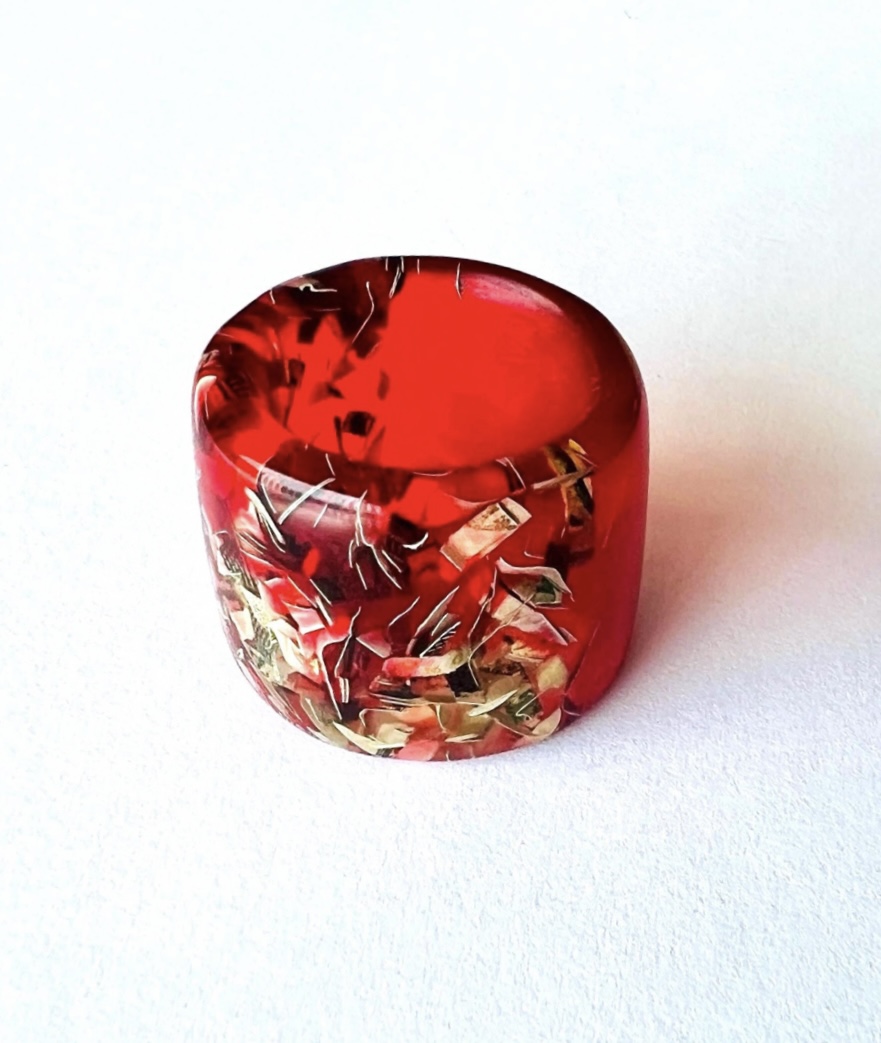 Blood money wide resin ring