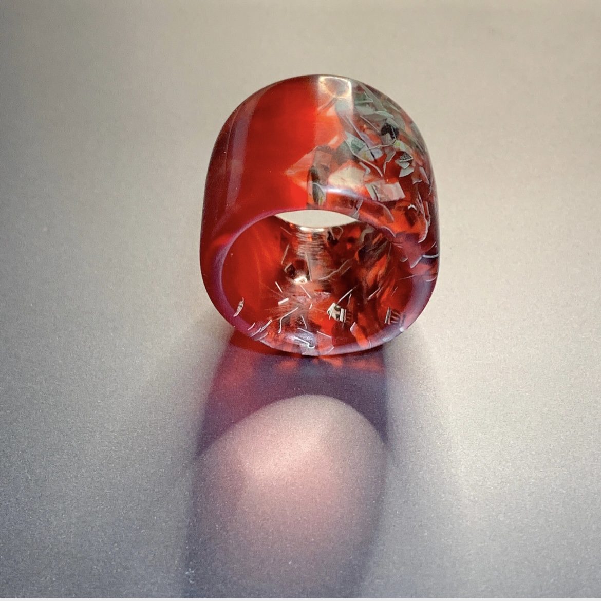 Blood money wide resin ring