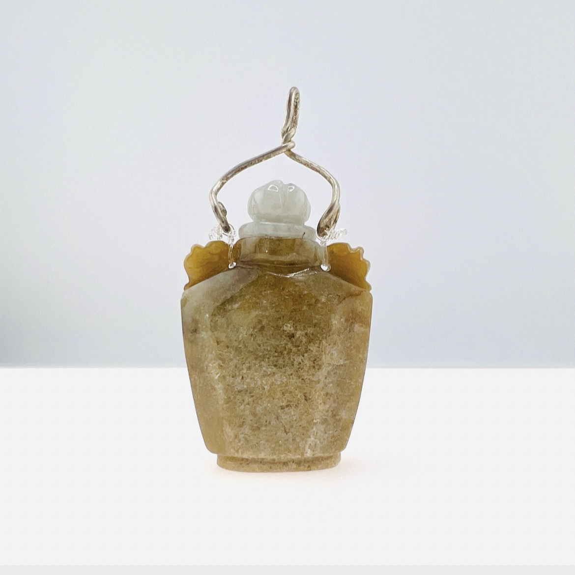 Two-tone natural jadeite snuff bottle pendant