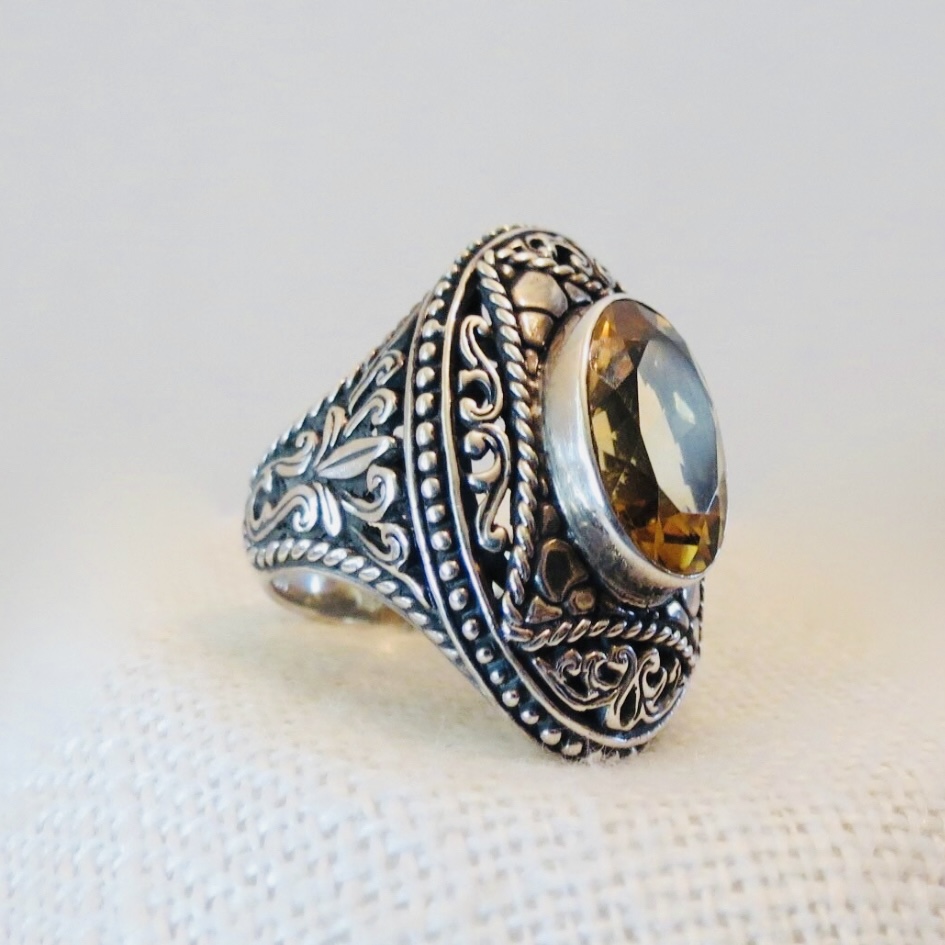 Vintage citrine sterling silver ring