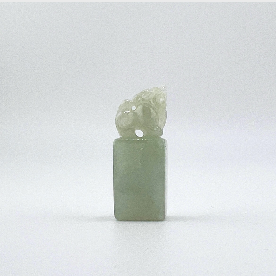 Natural jadeite PiXiu Lion seal pendant