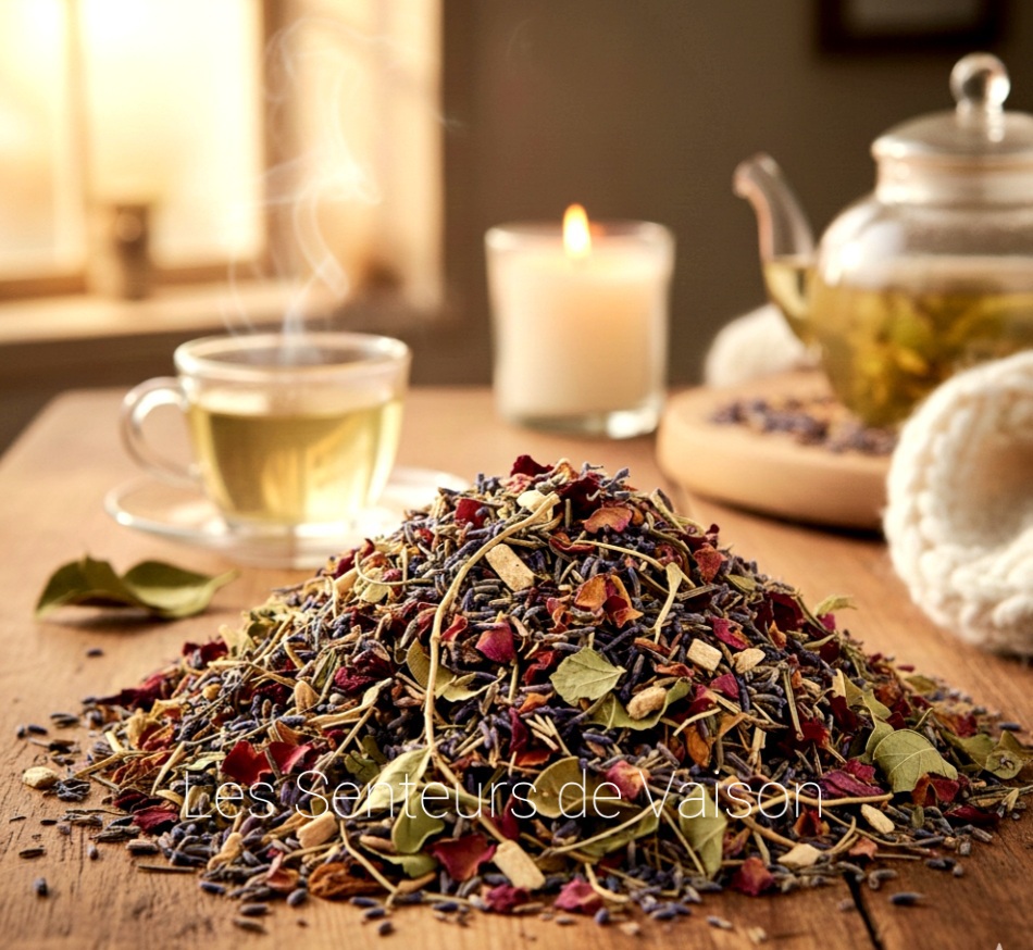 Tisane Bio du Bonheur – Mélange Floral et Apaisant