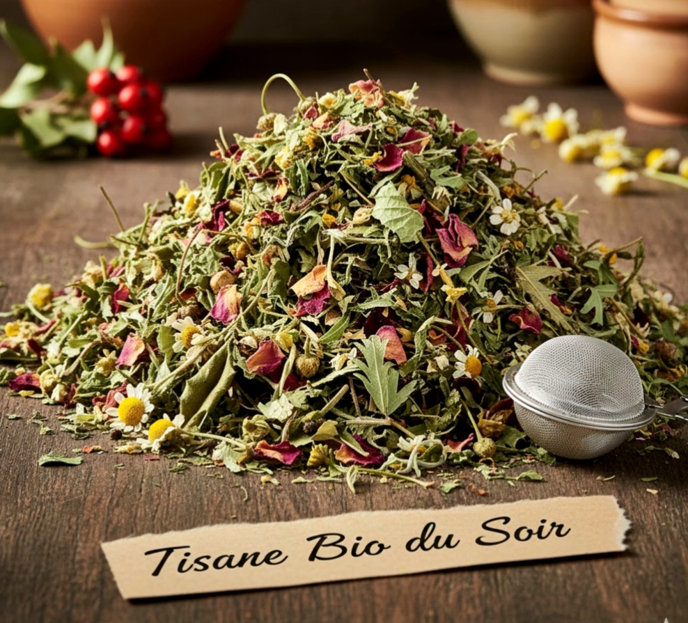 Tisane Bio du Soir – Mélange Apaisant et Réconfortant