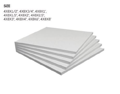 Expandable Polystyrene Foam Sheets – 4' x 8' (1220 x 2440 mm), Multiple Thicknesses