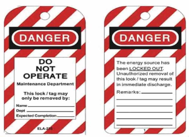 Premium Danger Lockout Tag – 5x3 inches, Red & White, High Visibility